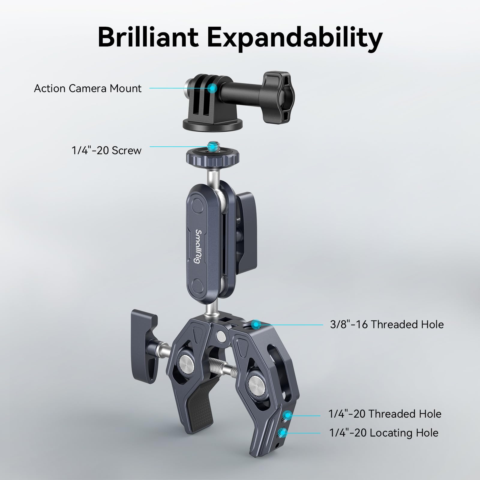 smallrig-super-clamp-mit-ballhead-magic-arm-und-action-adapter image 4