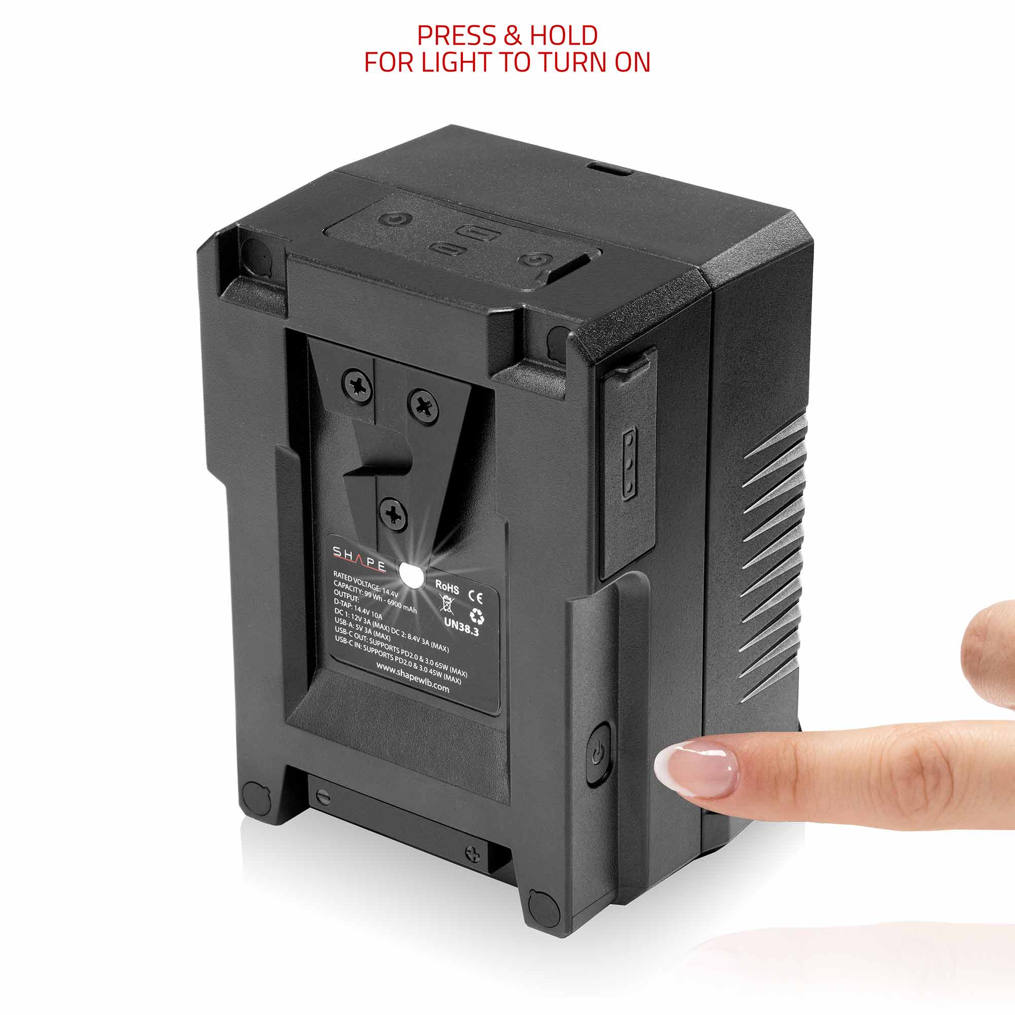 shape-450w-usb-c-fast-charger-kit-mit-2x-mini-v-mount-99wh-akkus image 4