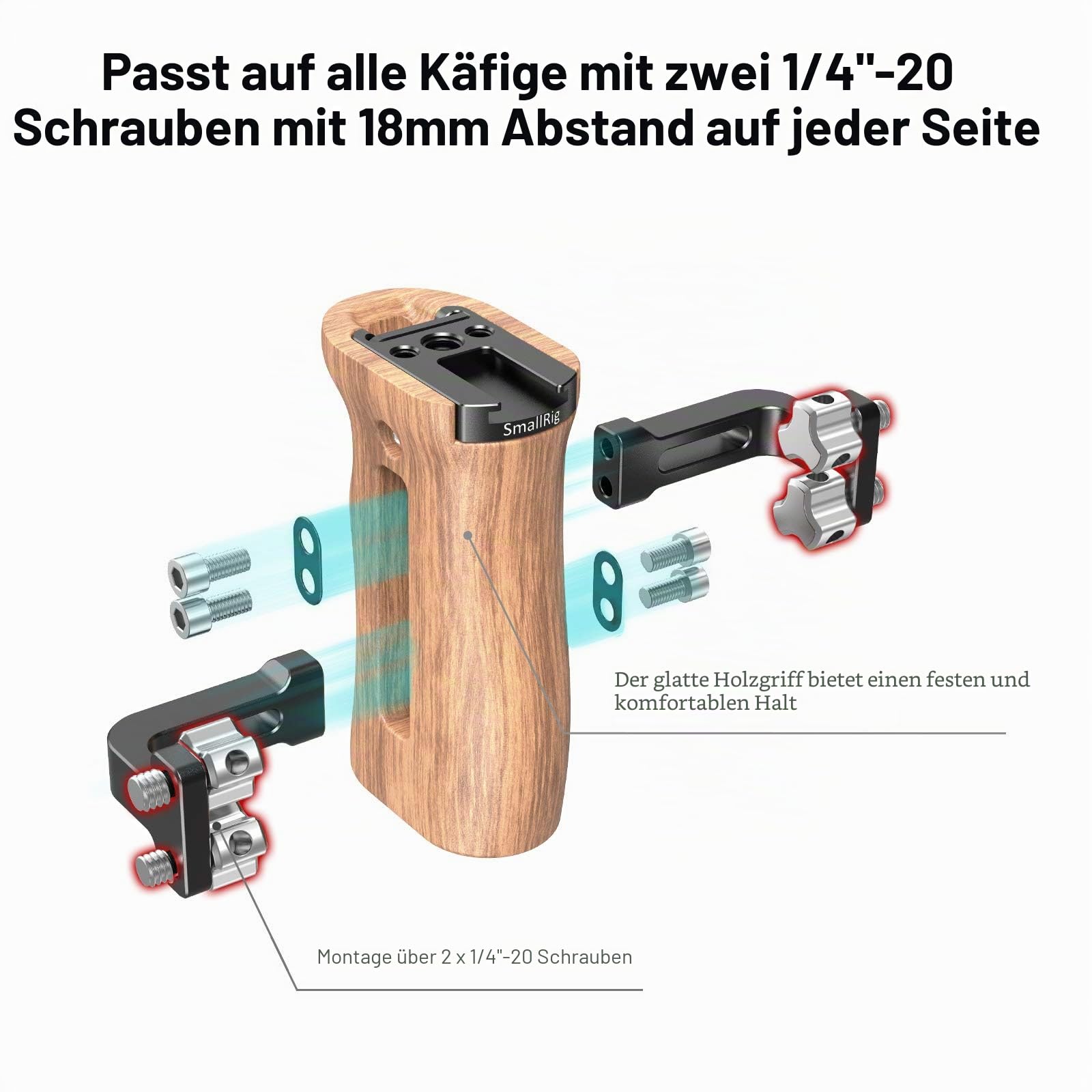 smallrig-2093c-universal-holzgriff-verstellbar-mit-cold-shoe-f-r-kamera-cage image 6