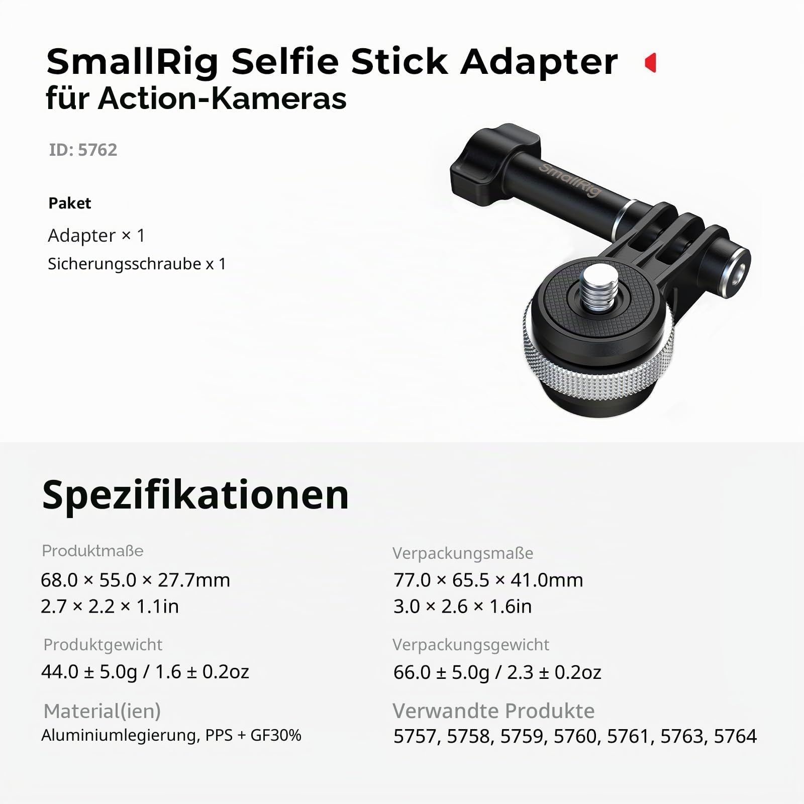 smallrig-selfie-stick-adapter-f-r-dji-osmo-nano-insta360-go-3-3s-mit-1-4-20-5762 image 6