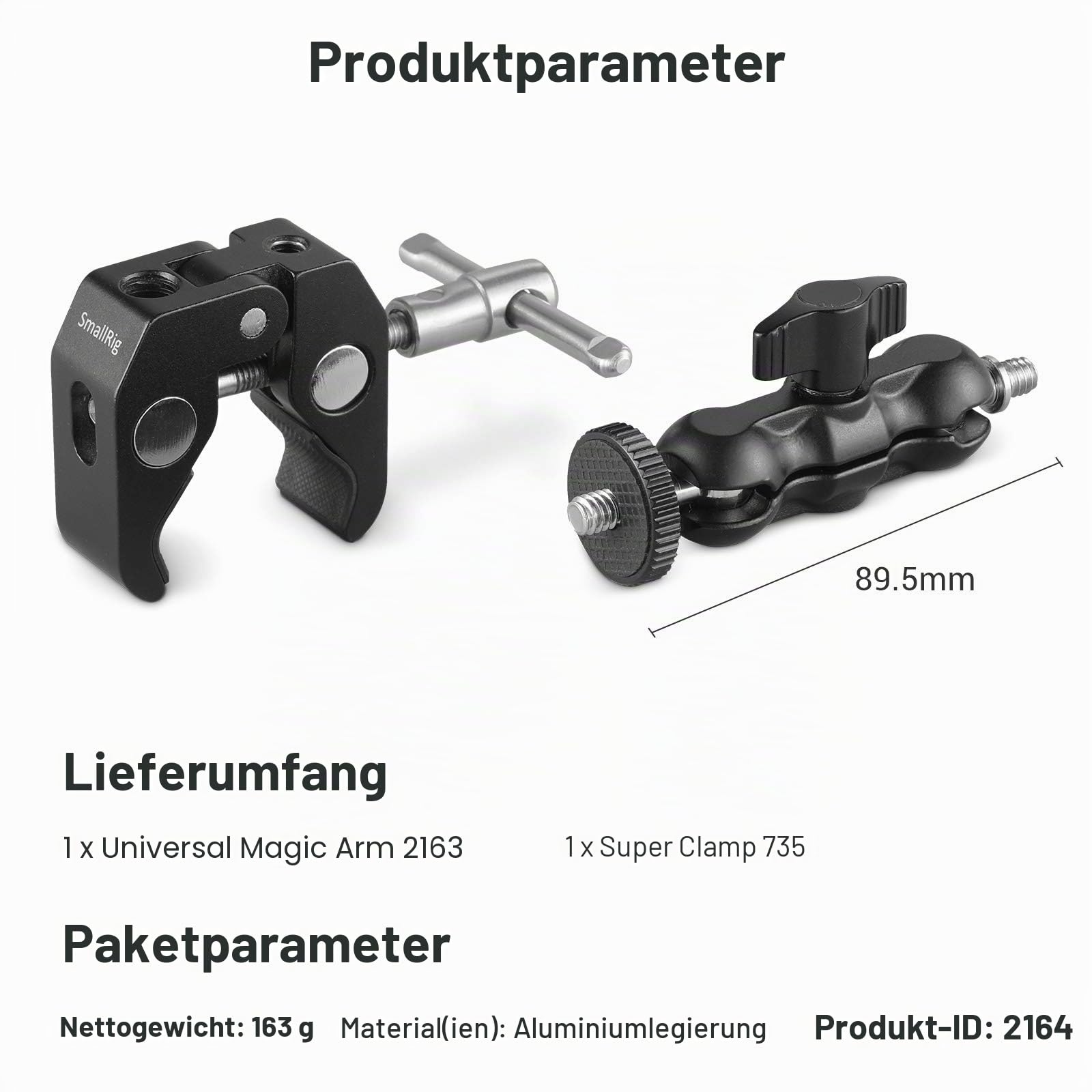 smallrig-2164-super-clamp-mit-kugelkopf-und-1-4-schraube-54mm image 7
