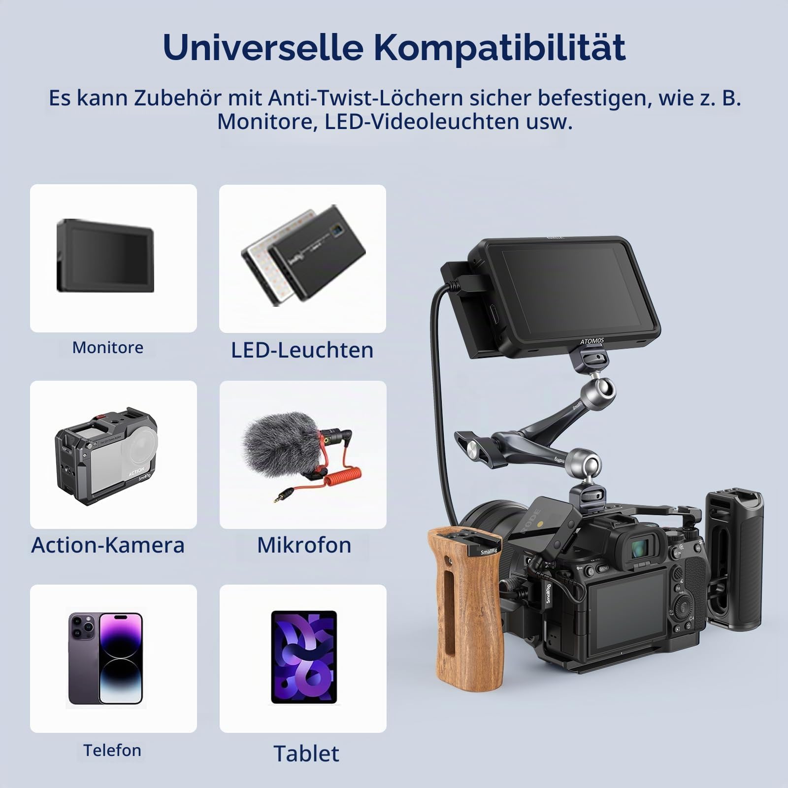 smallrig-4900-11-rosette-magic-arm-kamera-monitorhalterung-mit-1-4-20-und-3-8-16 image 5