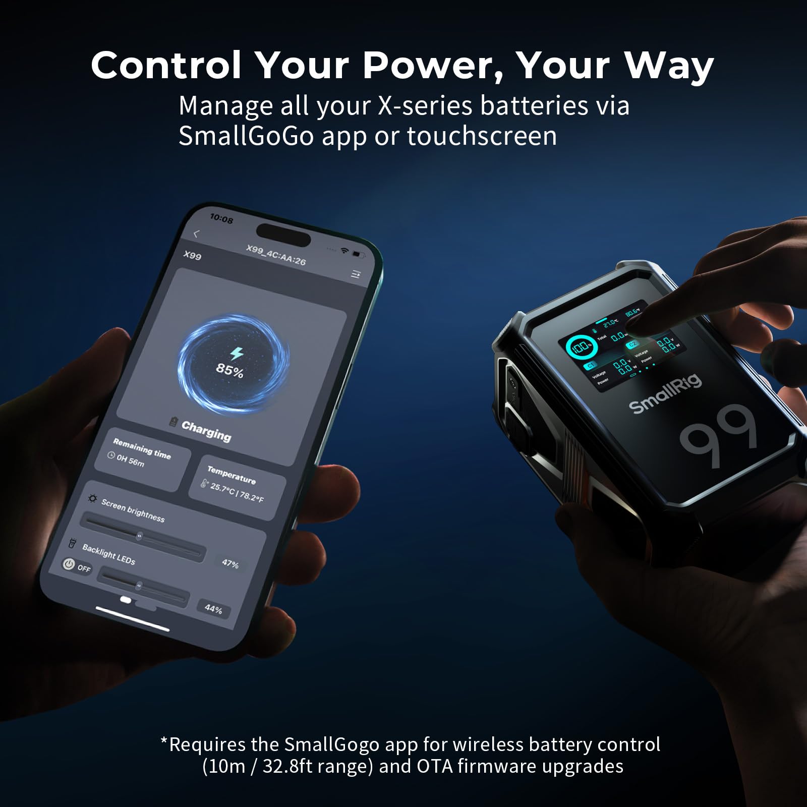 smallrig-4984-v-mount-akku-x99-99wh-6800mah-v-mount-battery-mit-100w-pd-touchscr image 4