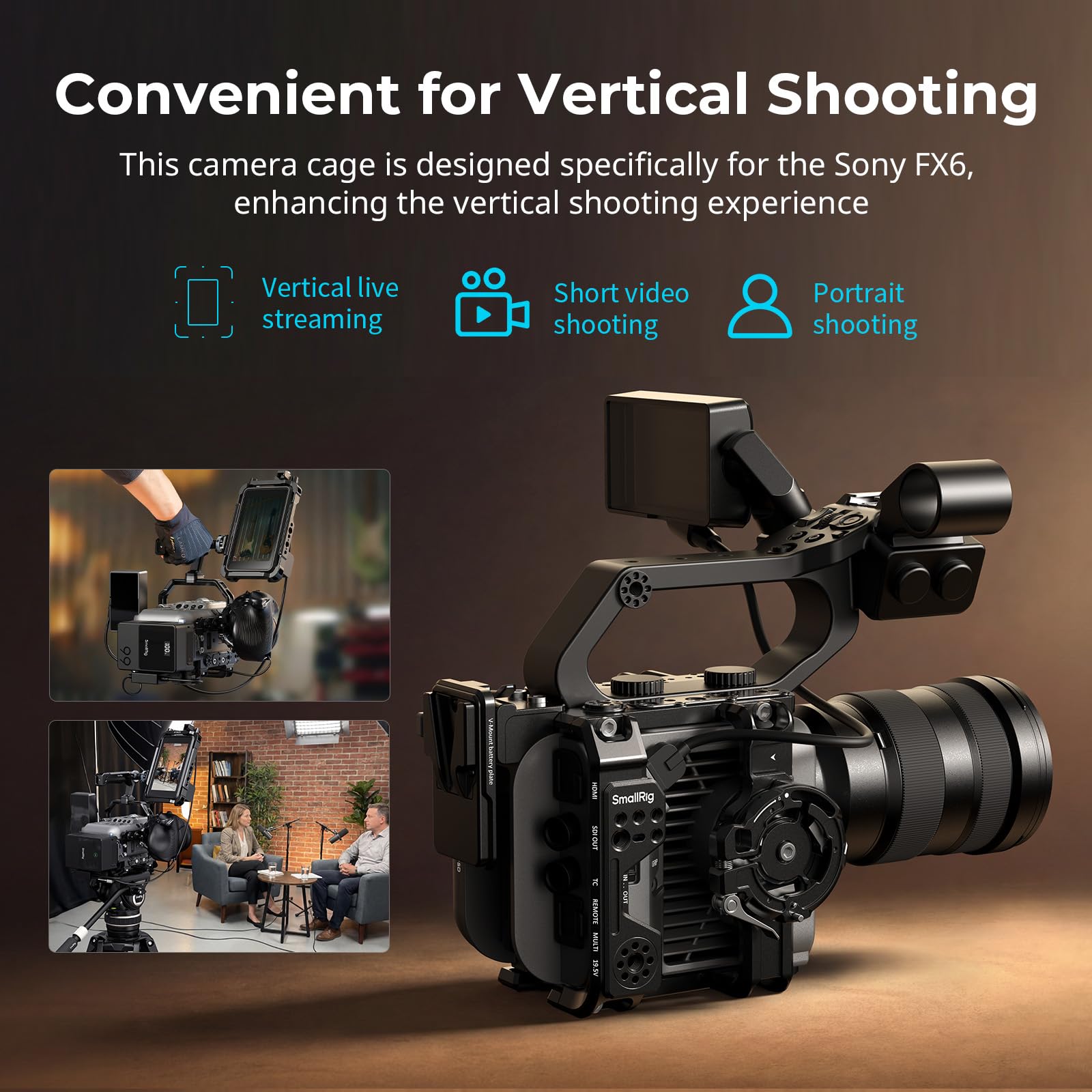 smallrig-5801-vertikal-aufnahmek-fig-kit-f-r-sony-fx6-mit-v-mount-halterung-hawk image 2