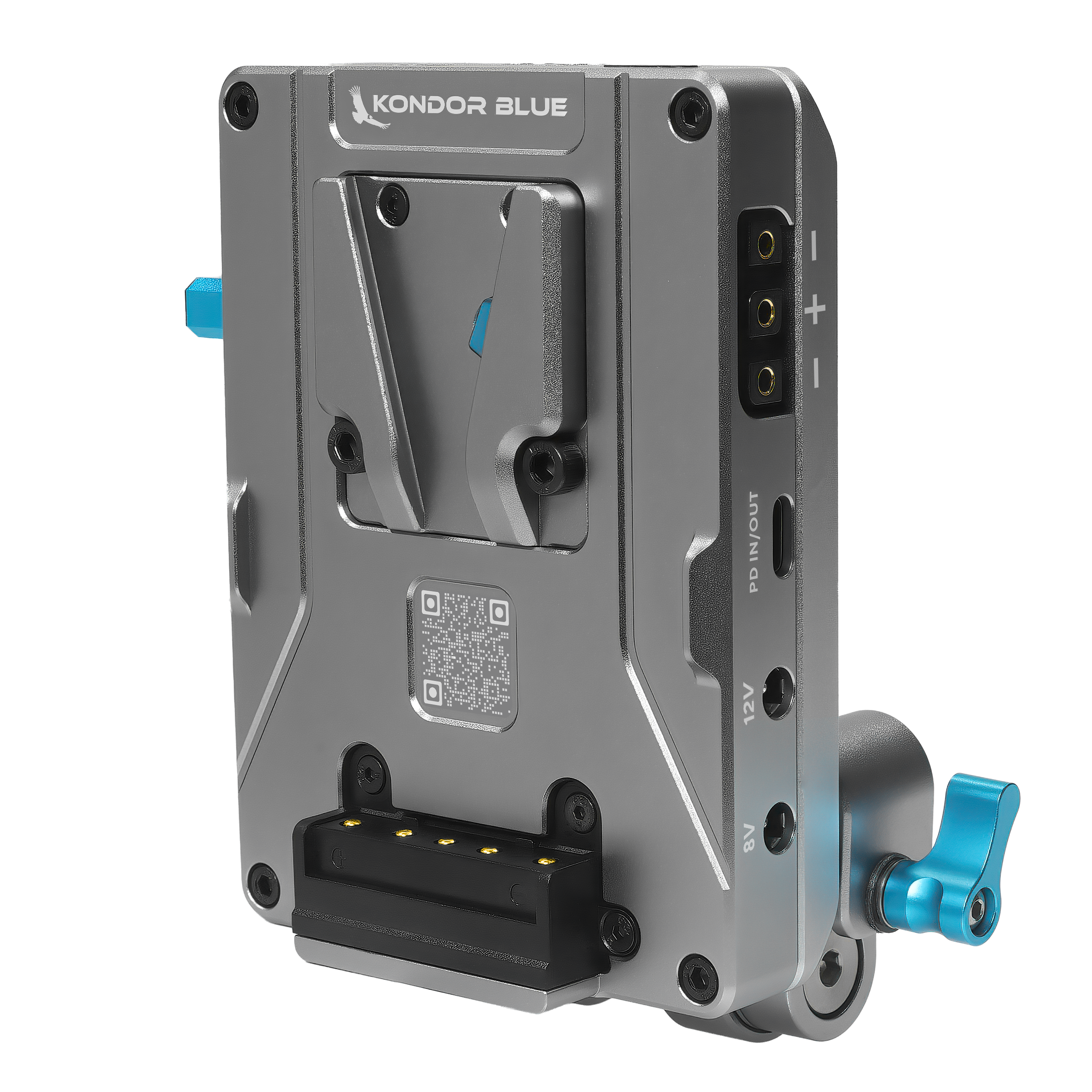 kondor-blue-v-mount-pro-battery-plate-mit-swiveling-rod-block image 1