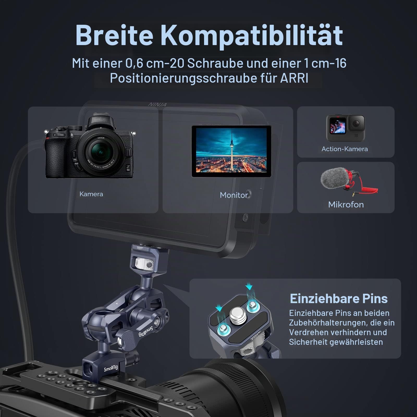 smallrig-3875-magic-arm-mit-nato-klemme-und-1-4-20-schraube-gelenkarm-f-r-monito image 3