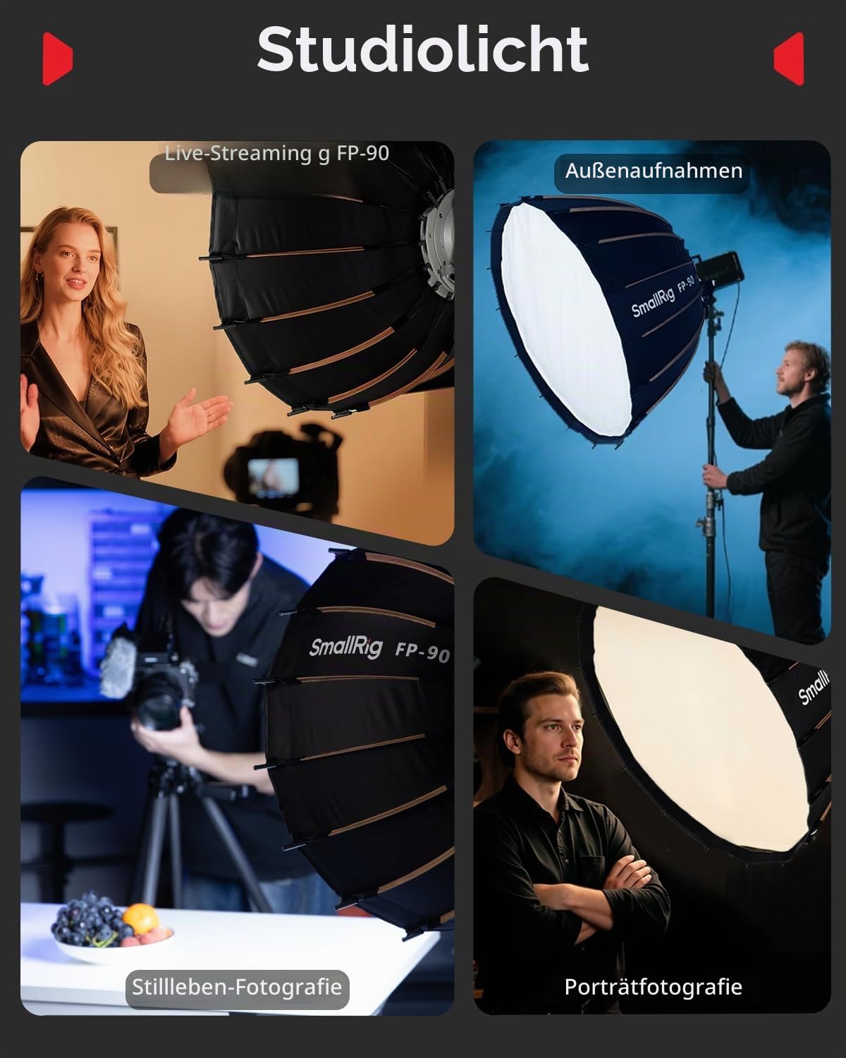 smallrig-fp-90-parabol-softbox-5395-35-4-zoll-bowens-mit-wabe-und-diffusoren image 7