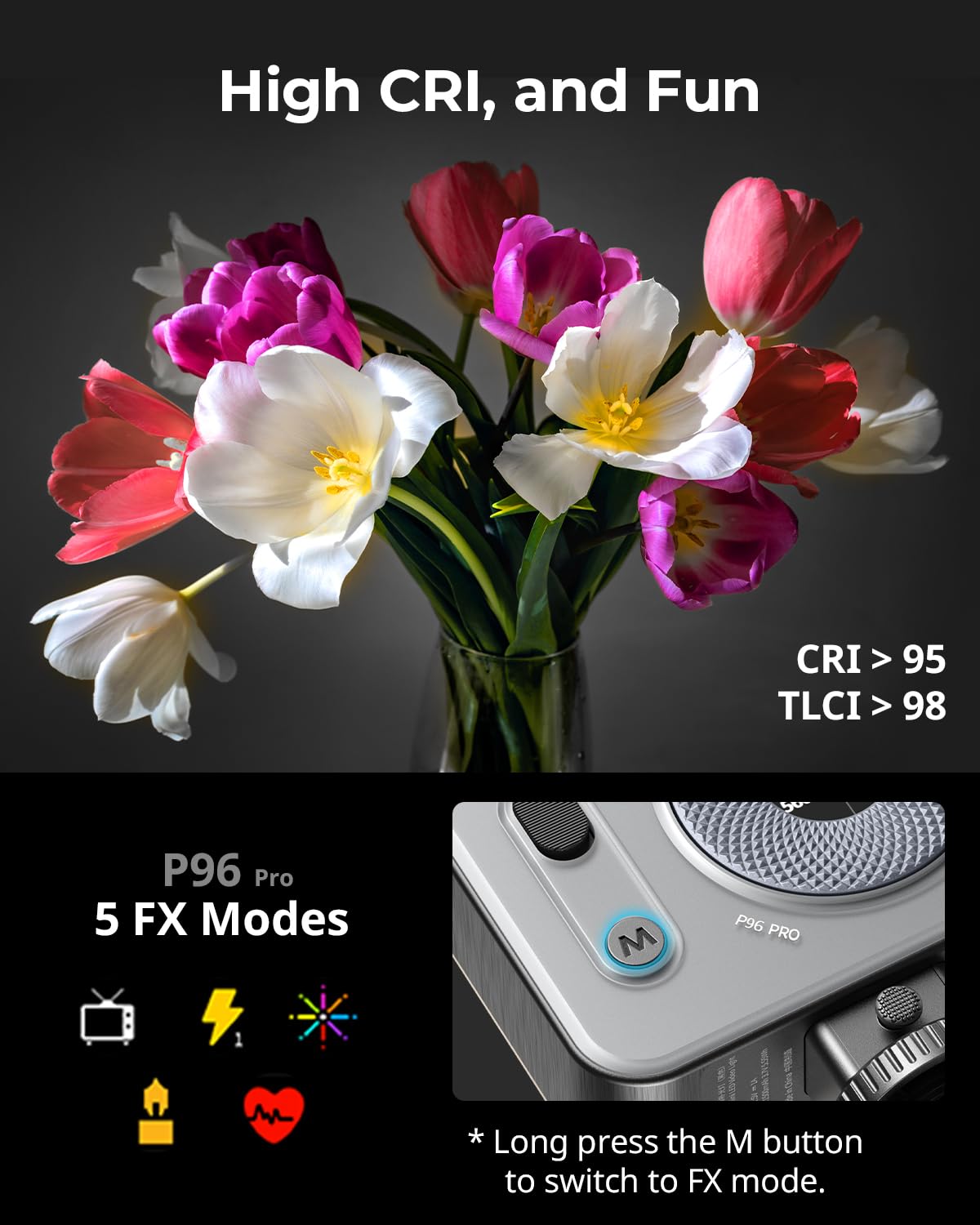 smallrig-p96-pro-led-videolicht-4660-bi-color-2500-6500k image 5