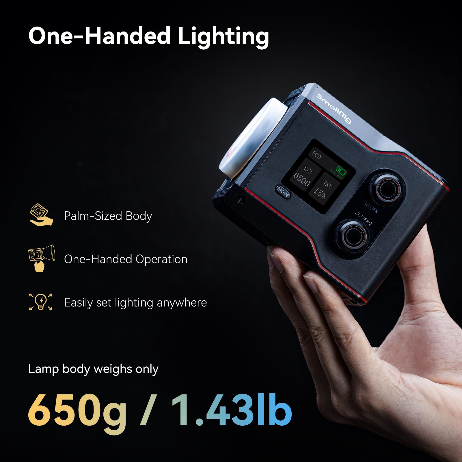 smallrig-4376b-rc60b-cob-videoleuchte-60w-bi-color-mit-akku-3400mah-und-pd-schne image 4