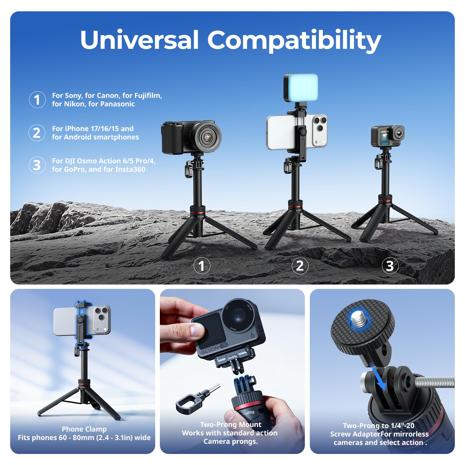 smallrig-vt-17-3-in-1-mini-reisestativ-selfie-stick-4-stufig image 2