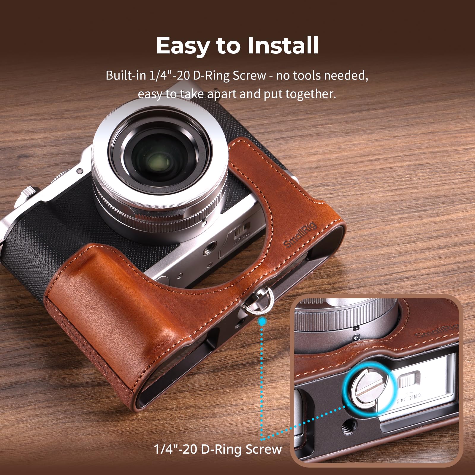 smallrig-halbtasche-aus-echtleder-f-r-panasonic-lumix-l10-mit-frontgriff-braun-5 image 3