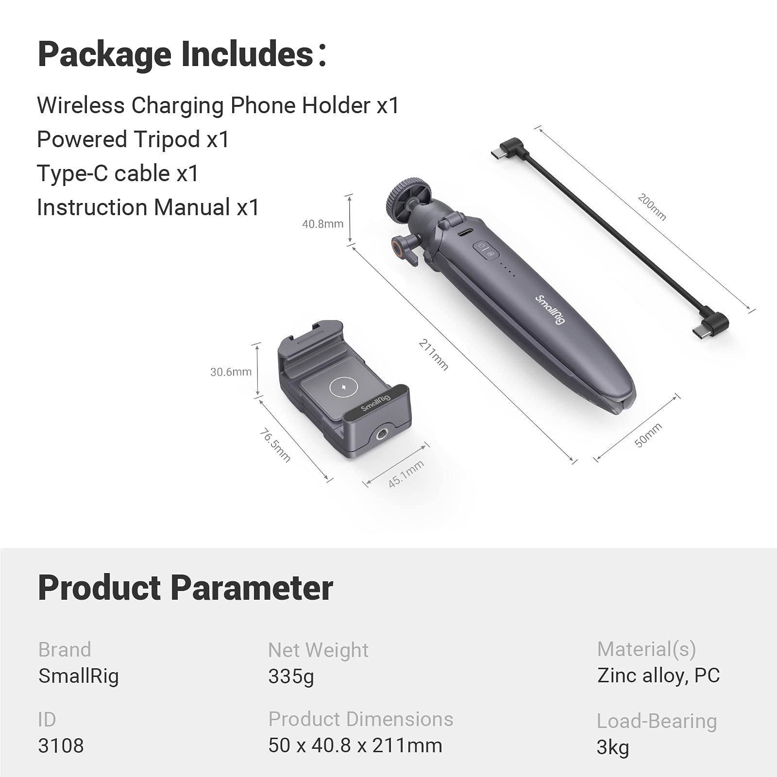 smallrig-freerover-series-wiederaufladbares-stativ-3108-mit-smartphone-halter image 7