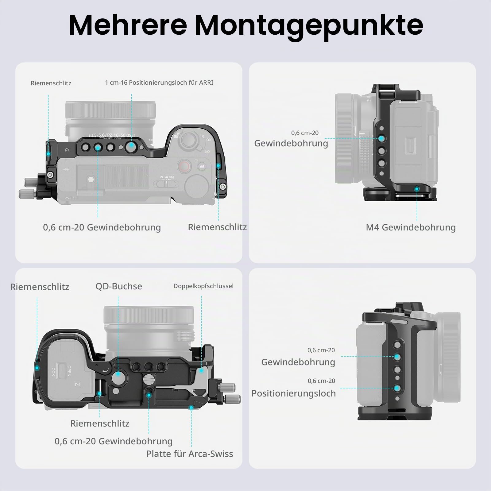 smallrig-zv-e10-ii-cage-kit-4867-f-r-sony-alpha-zv-e10-ii-mit-hdmi-kabelklemme-u image 3