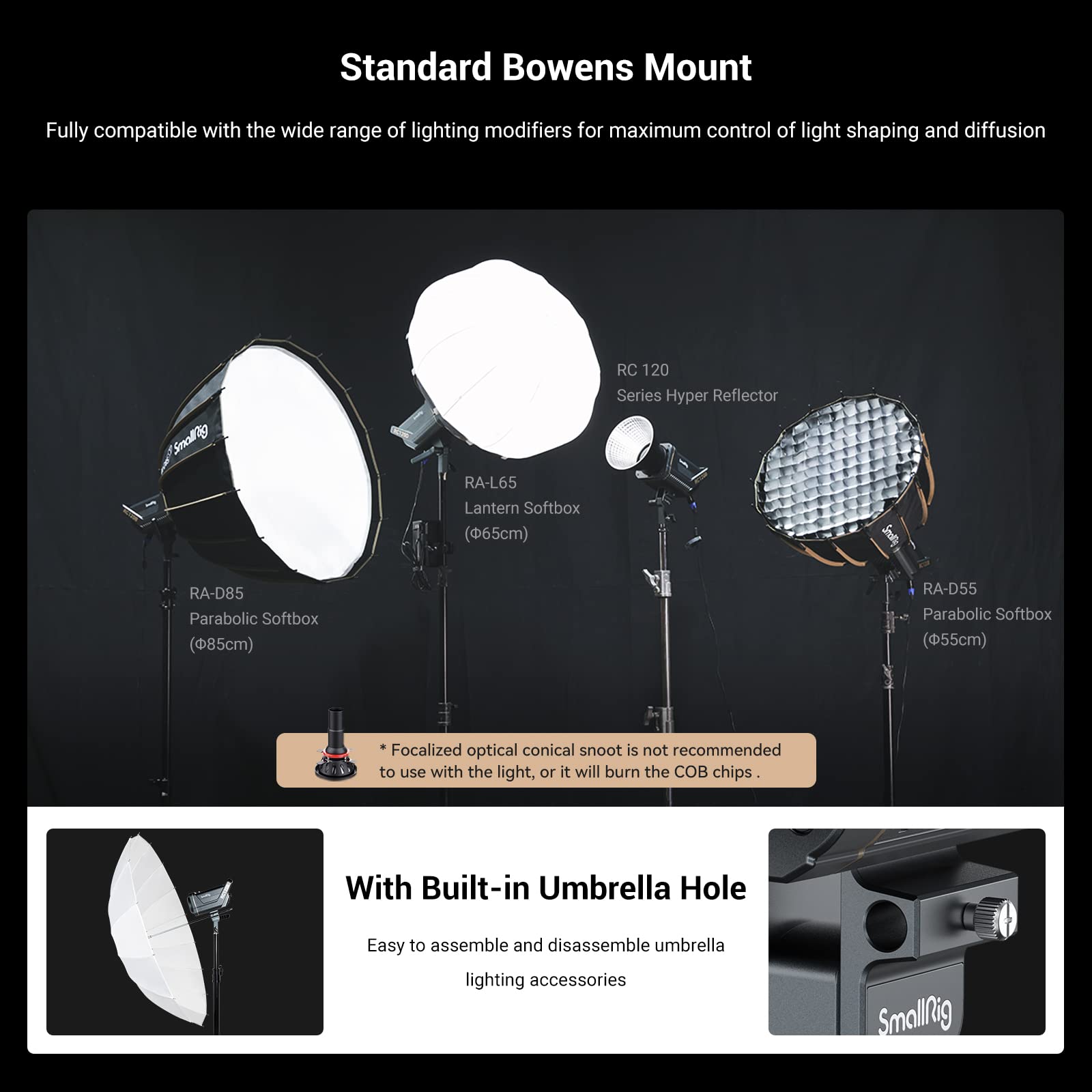 smallrig-rc-220d-3618-220w-cob-videoleuchte-2700k-6500k-bowens-mount image 7