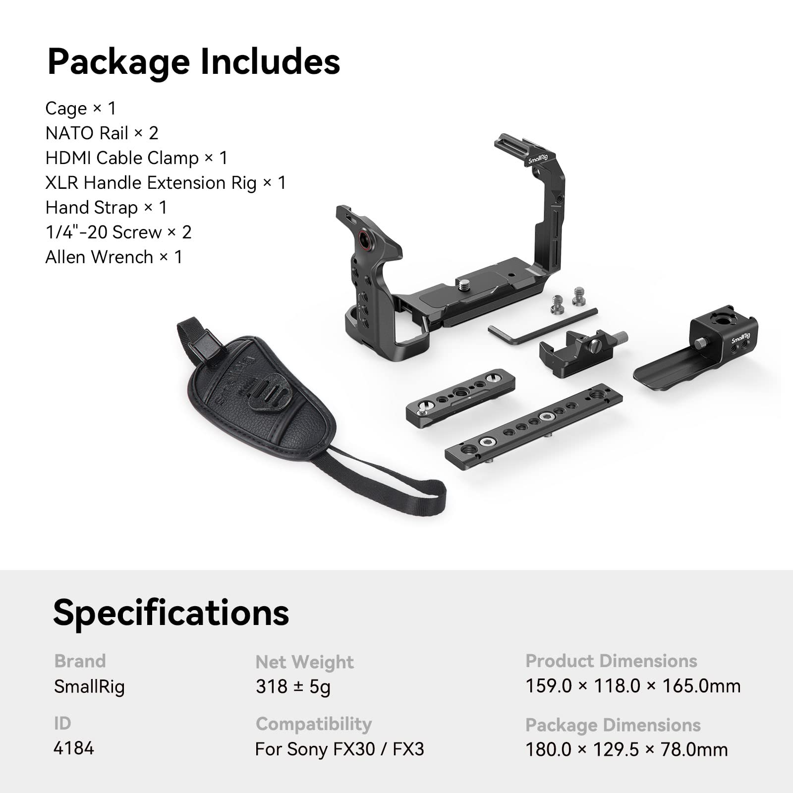 smallrig-handheld-cage-kit-f-r-sony-fx30-fx3-classic-bright-black-4184 image 8