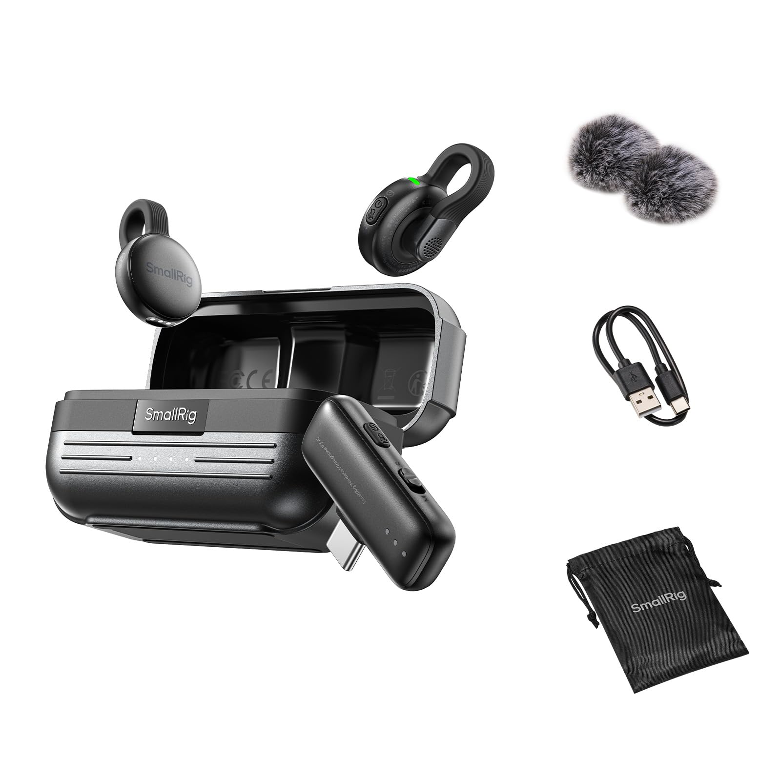 smallrig-s70-c2-funkmikrofon-5717-2x-sender-empf-nger-ladecase-usb-c-48khz-24bit image 1