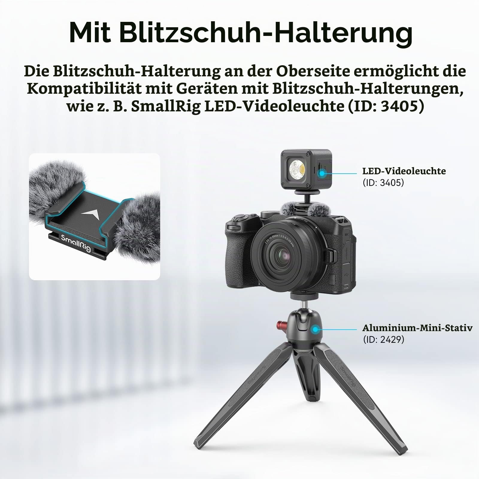 smallrig-3859-fell-windschutz-mit-cold-shoe-f-r-nikon-z30-sony-fx30-fx3 image 4