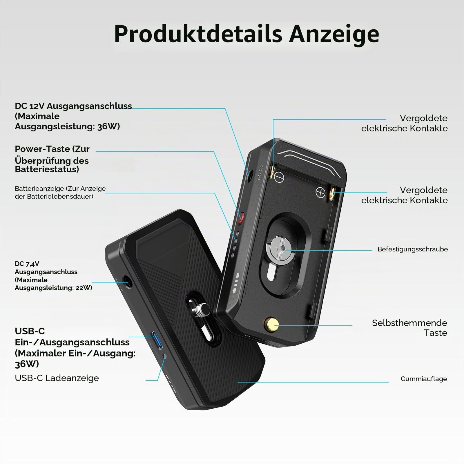 smallrig-3168b-np-f-akku-adapterplatte-advanced-mit-dc-usb-c-36w-f-r-sony-bmpcc- image 3