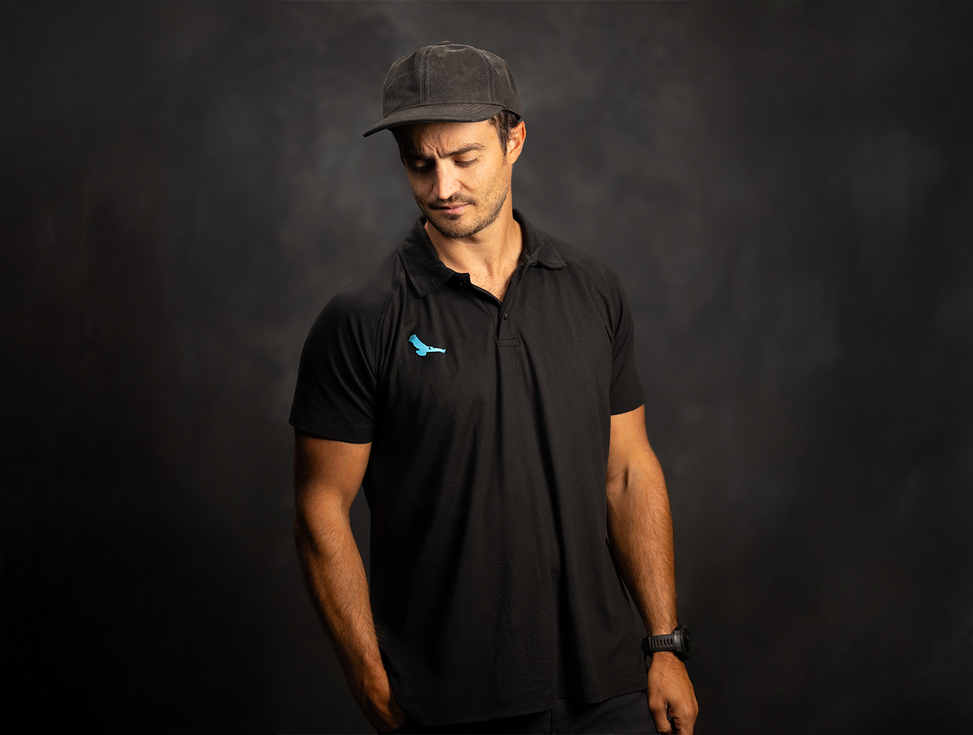 kondor-blue-polo-shirt-stretch-athletic-polo-schwarz image 1