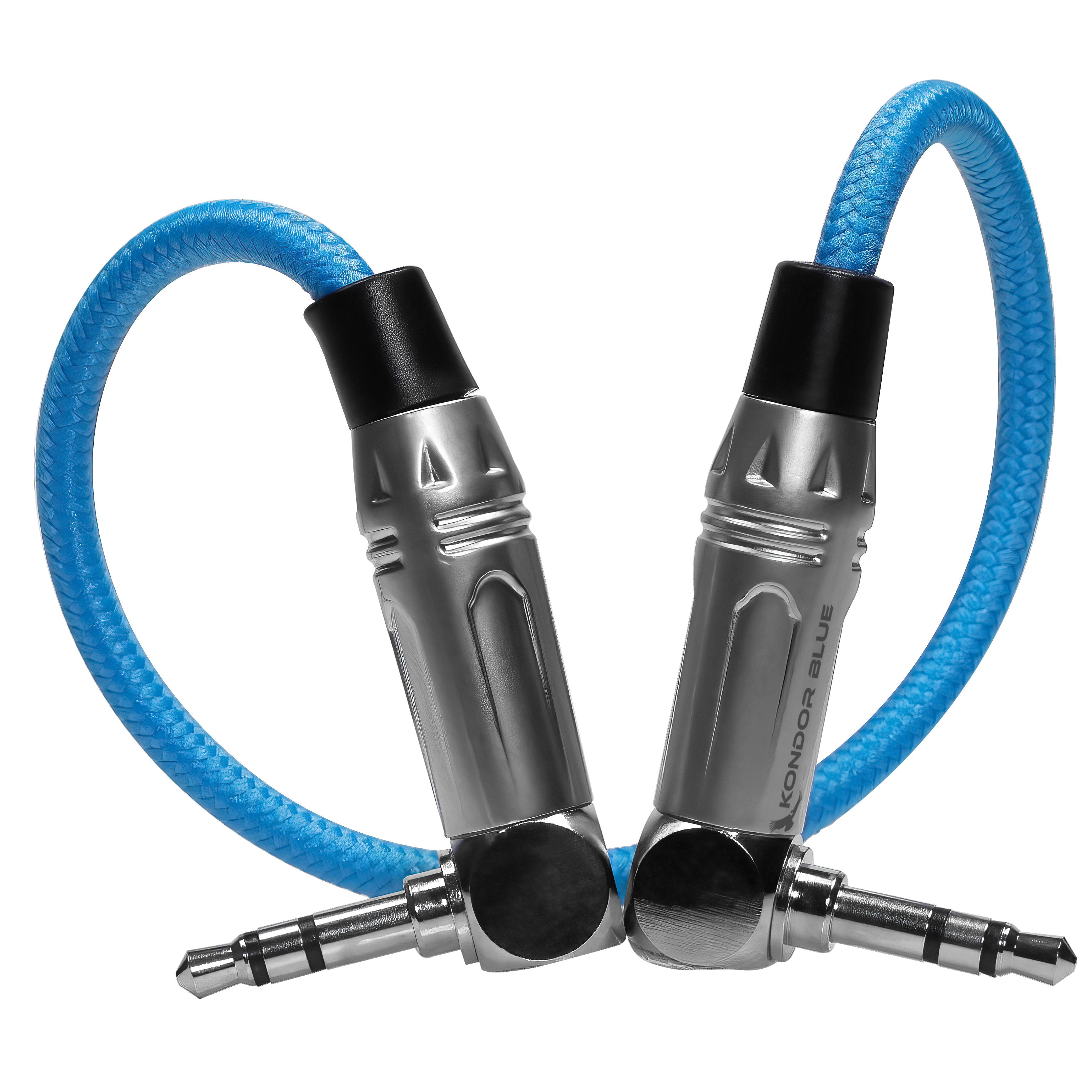 kondor-blue-timecode-audiokabel-3-5mm-rechtwinklig-10-25cm image 1