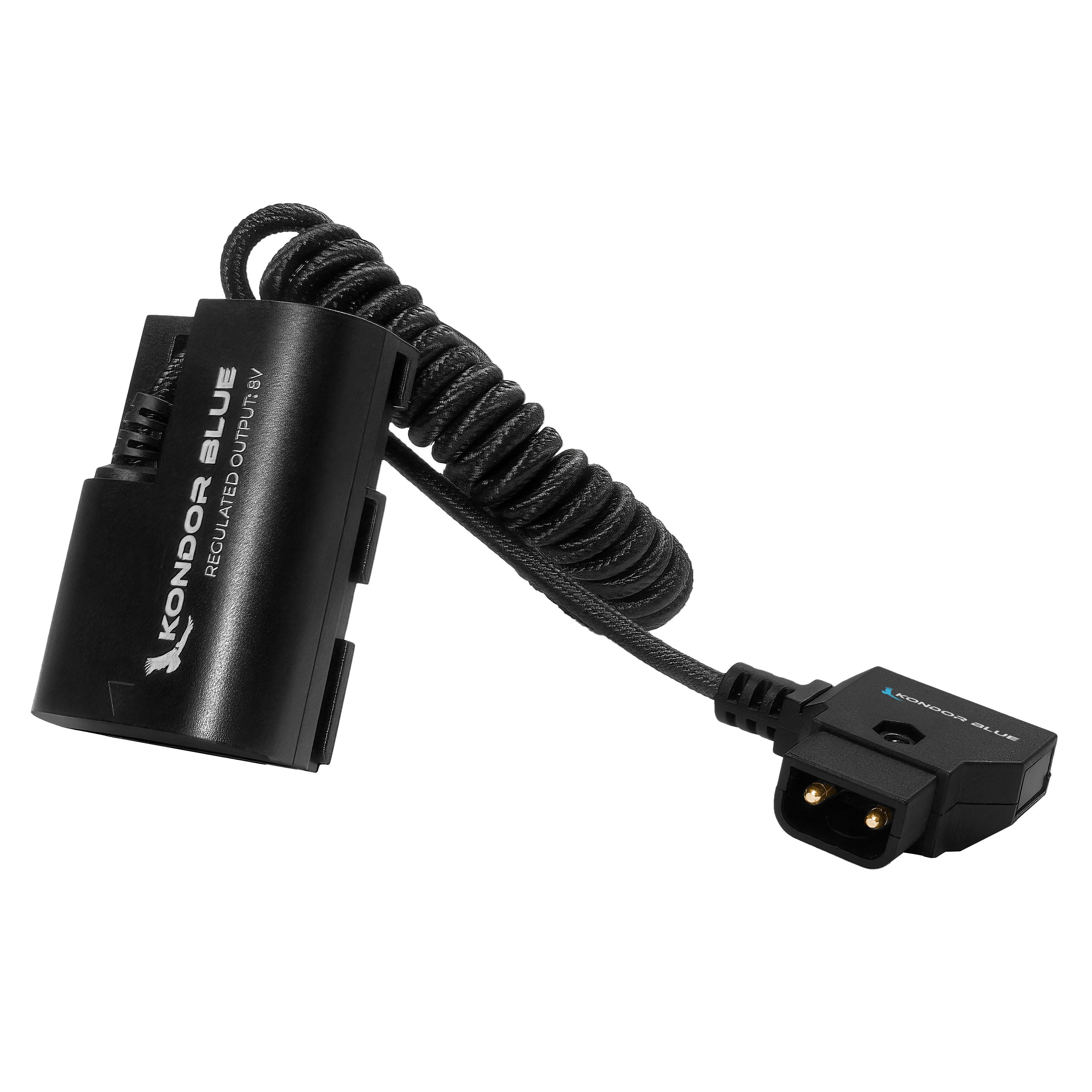 kondor-blue-d-tap-auf-canon-lp-e6-nh-dummy-batterie-kabel-spiral image 7