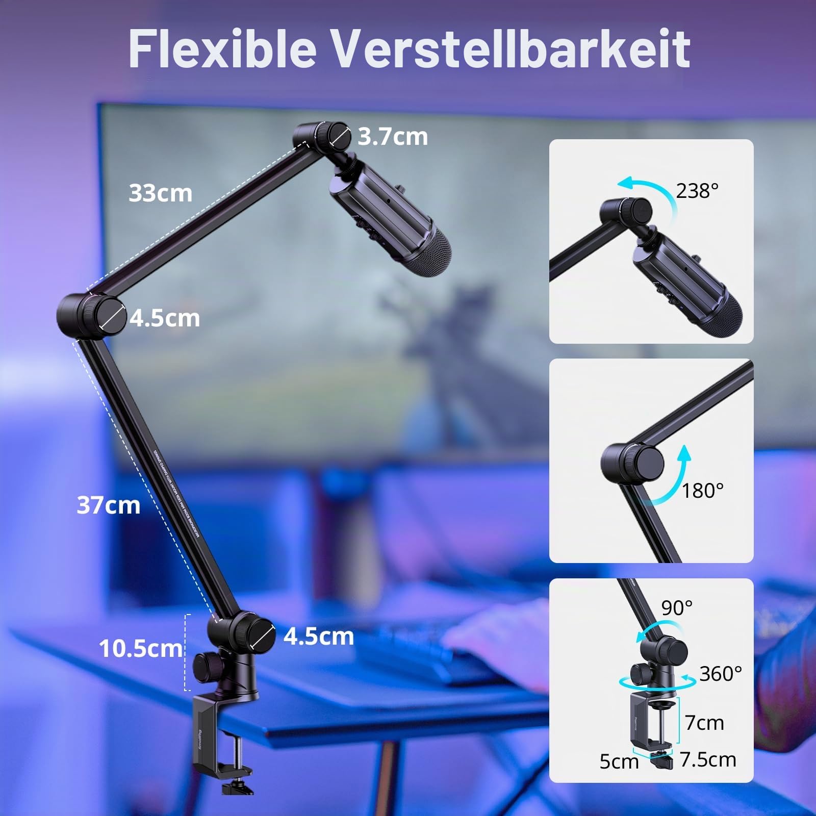 smallrig-4303-mikrofonarm-galgenstativ-360-mit-tischklemme-1-5-kg image 2