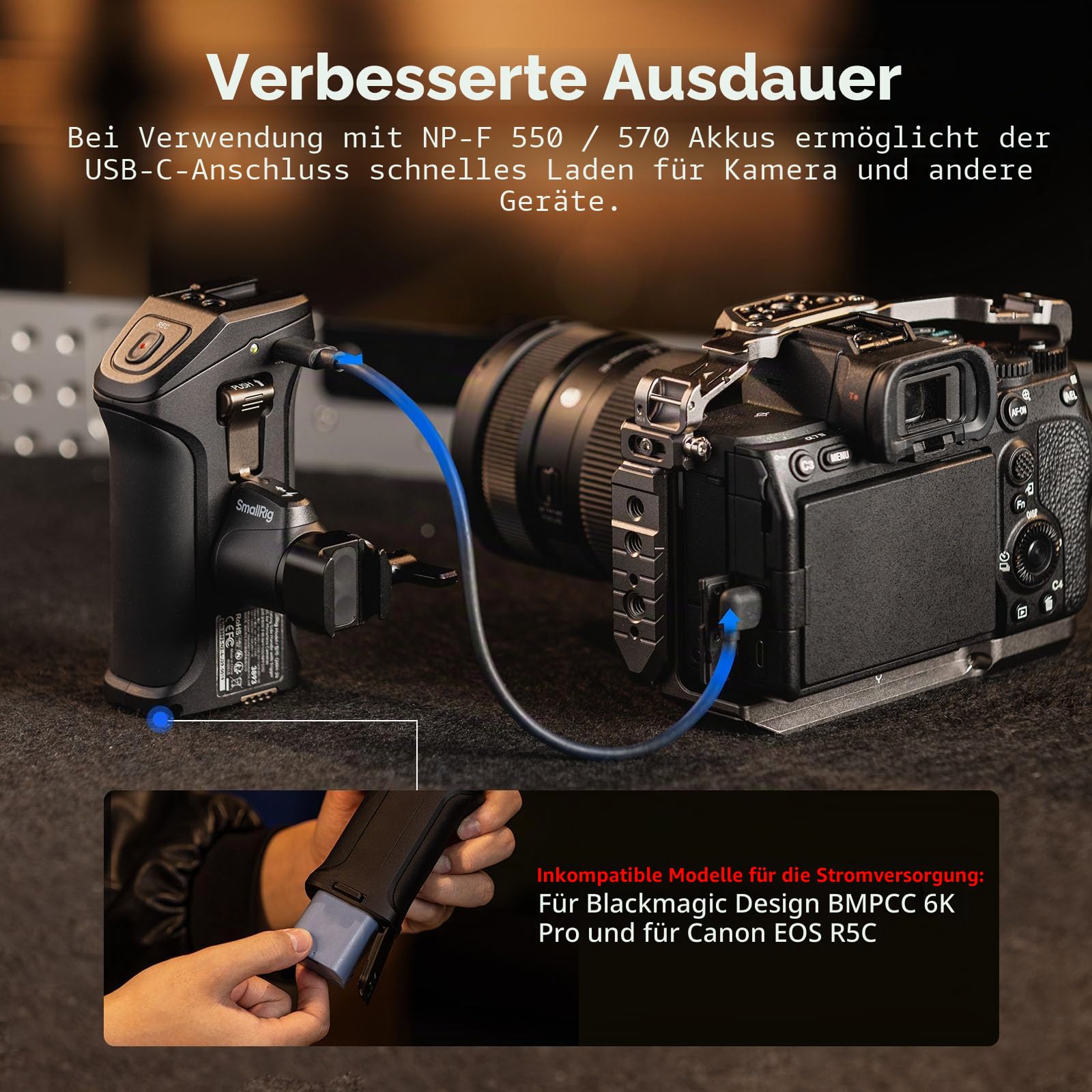 smallrig-5235-drehbarer-seitengriff-mit-trigger-rec-f-r-canon-blackmagic image 2