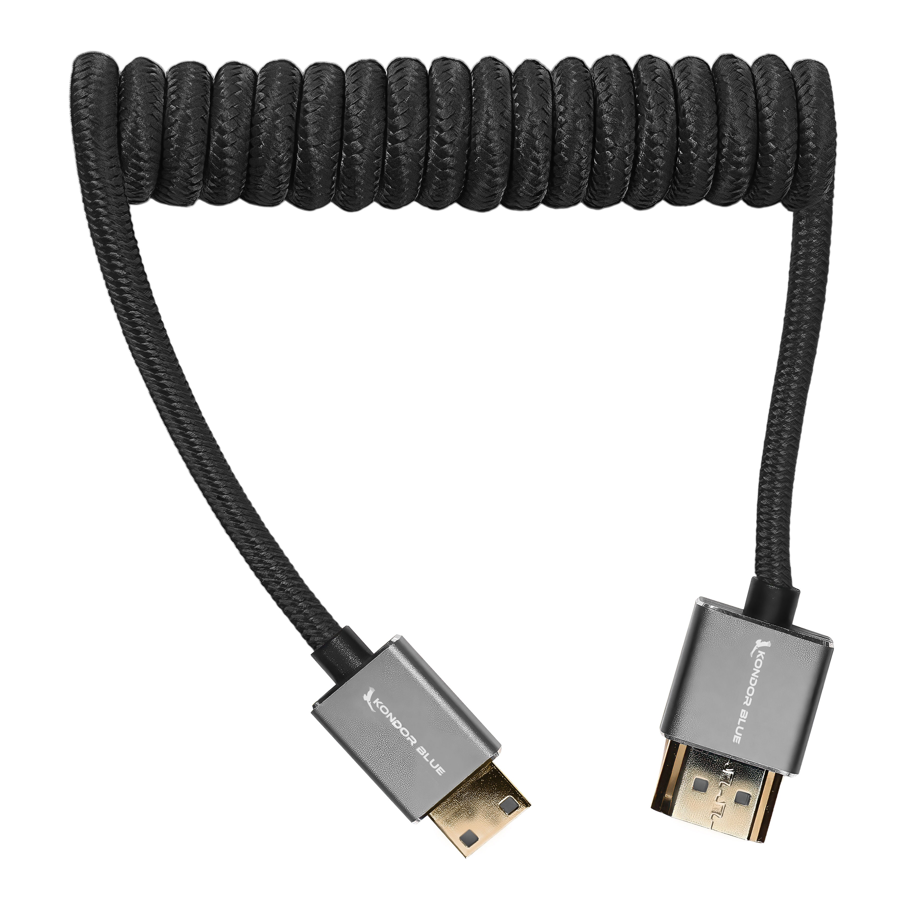 kondor-blue-mini-hdmi-auf-hdmi-kabel-12-24-spiralkabel-geflochten image 5
