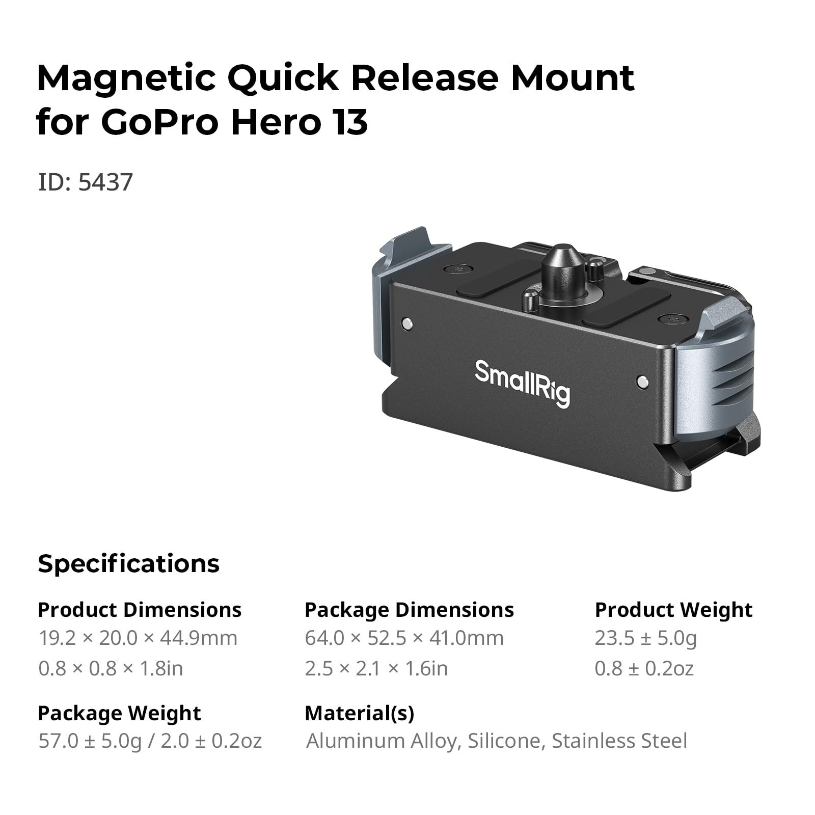 smallrig-5437-magnetische-schnellwechselhalterung-f-r-gopro-hero-13 image 6