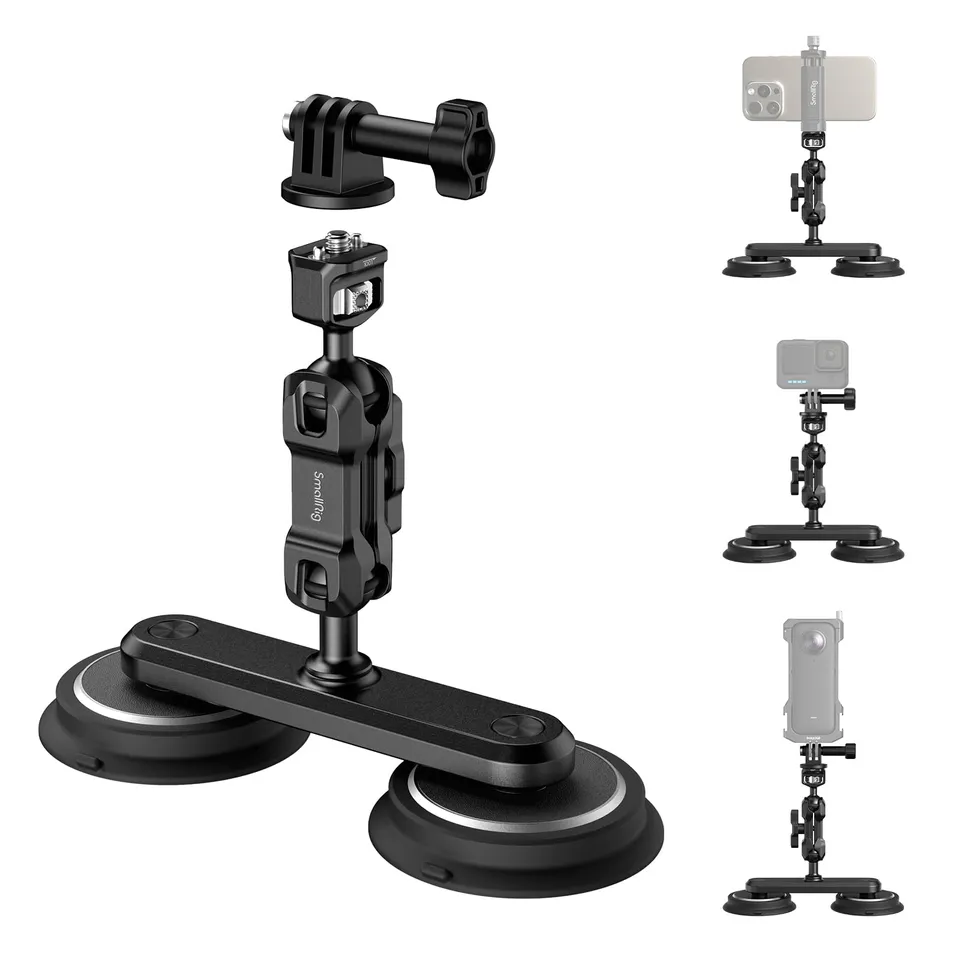 smallrig-4467-2-in-1-dual-magnet-saugnapfhalterung-f-r-action-kameras-mit-magic- image 1