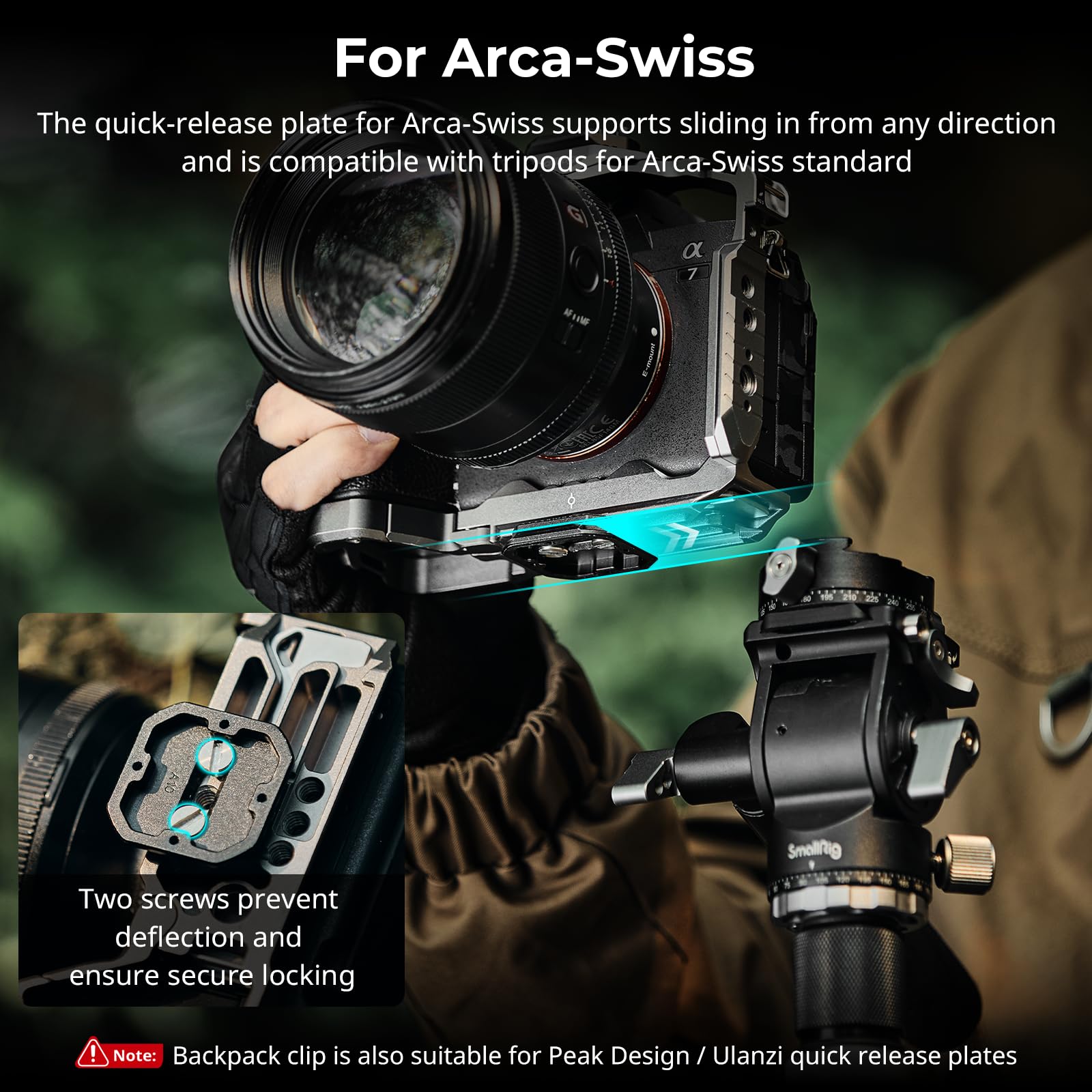 smallrig-kameraclip-mit-platte-5053-rucksackgurt-clip-arca-swiss-schnellwechsel image 6