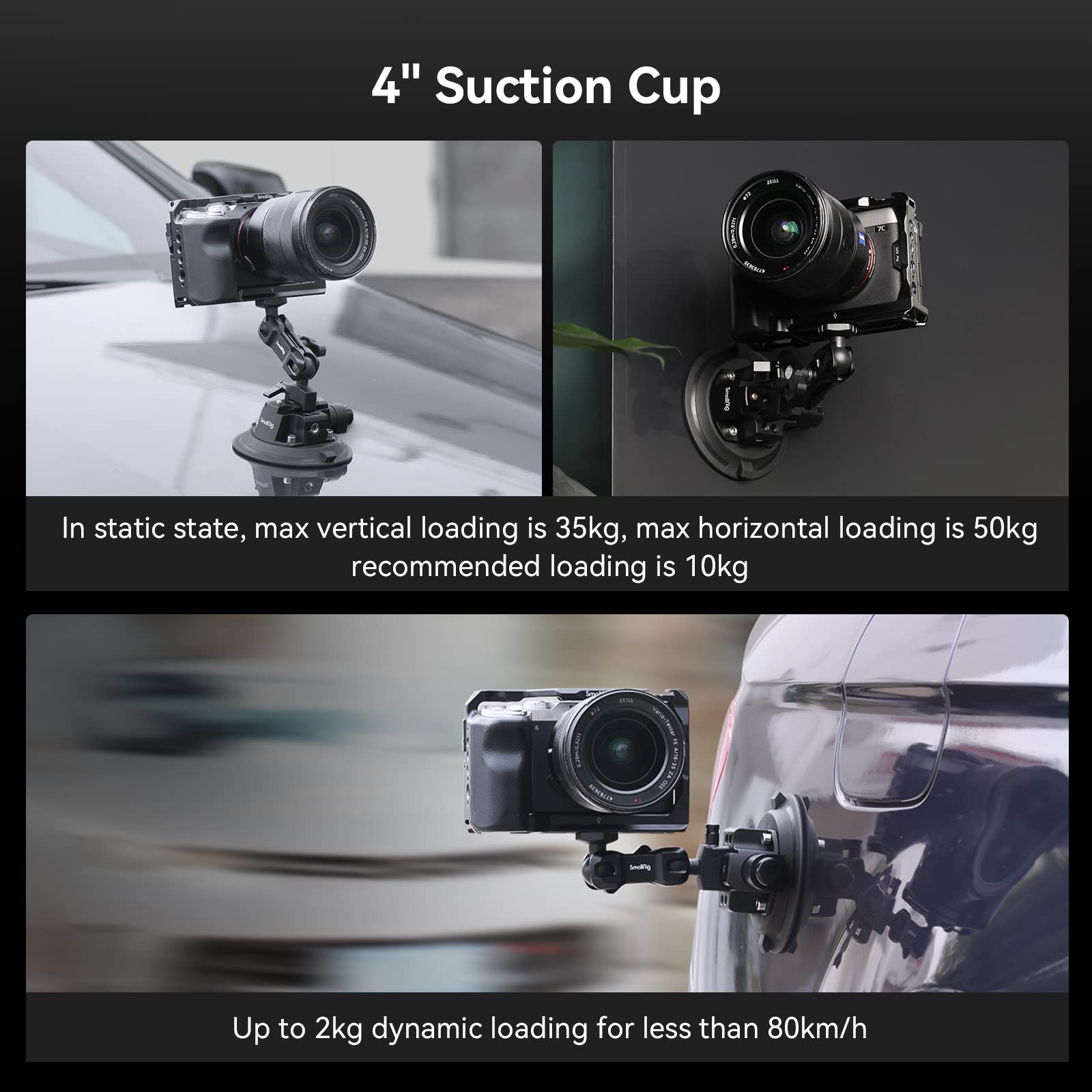 smallrig-4122c-4-zoll-saugnapf-kamerahalterung-bis-2-kg-f-r-auto image 3