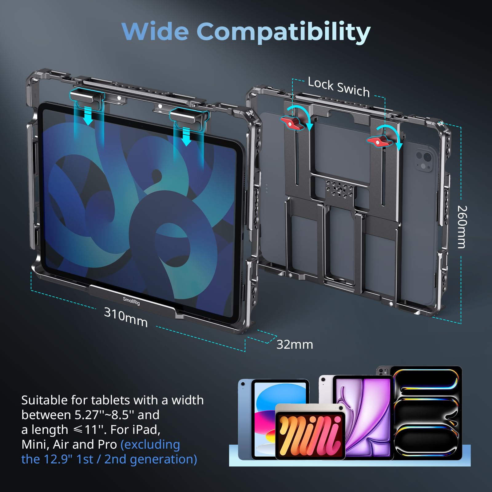 smallrig-md5059-universal-metallk-fig-f-r-ipad-5-27-8-5-zoll image 2