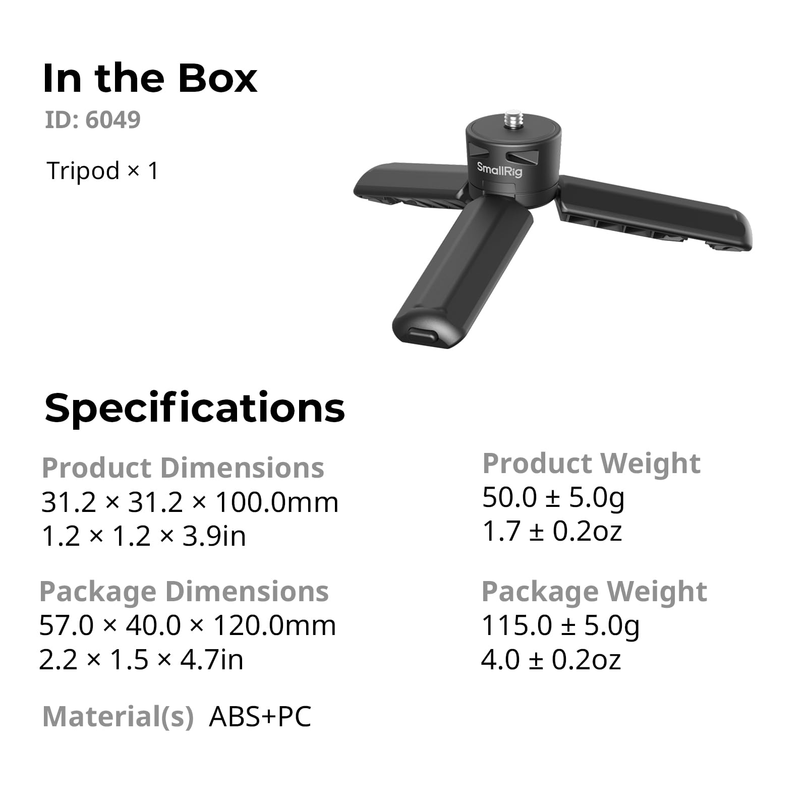smallrig-mini-stativ-mit-one-touch-ausl-sung-f-r-action-kameras-50-g-500-g-tragl image 7