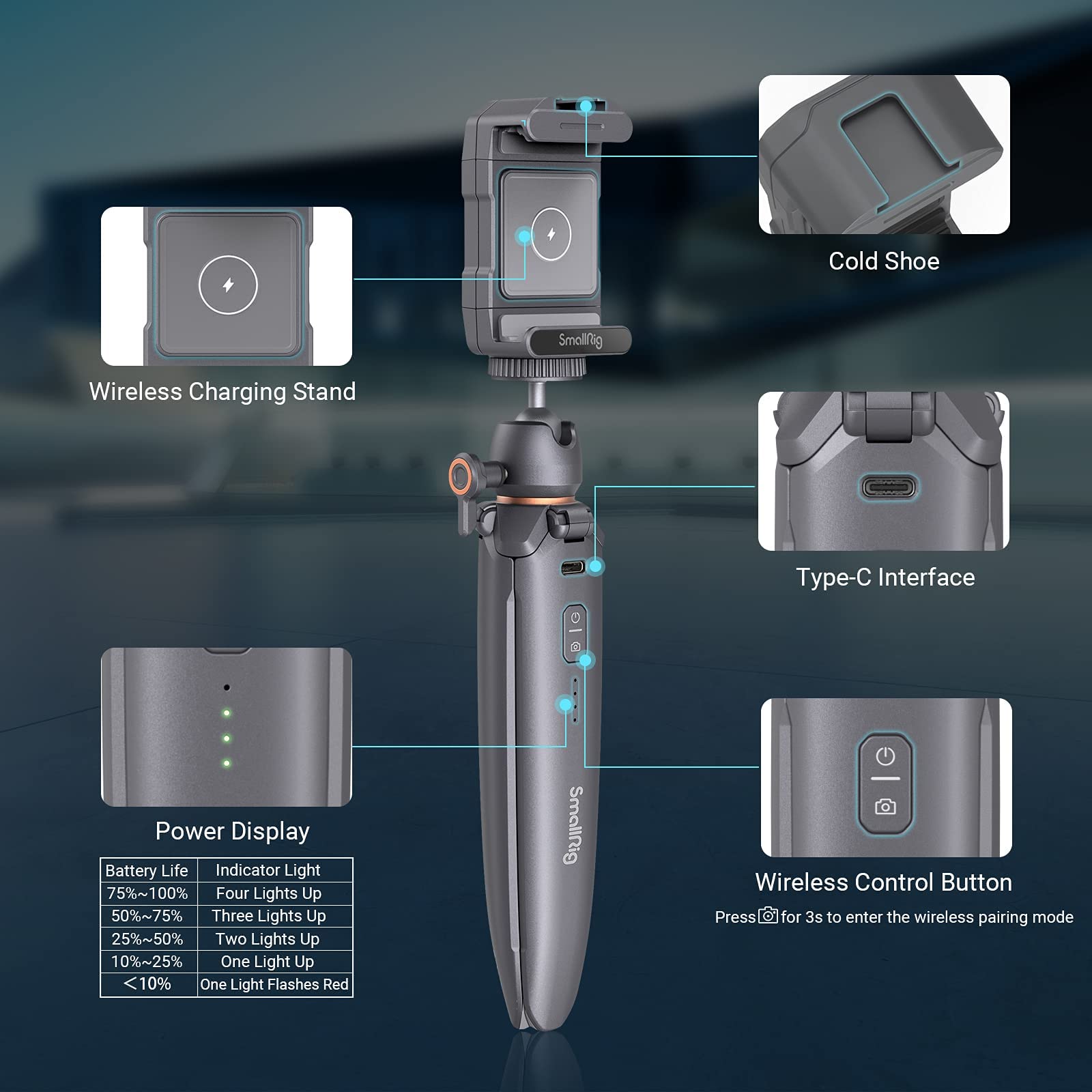 smallrig-freerover-series-wiederaufladbares-stativ-3108-mit-smartphone-halter image 4