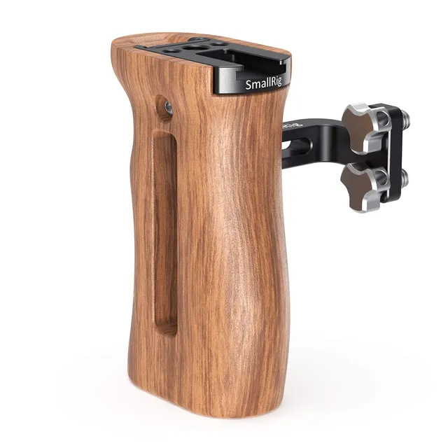 smallrig-2093c-universal-holzgriff-verstellbar-mit-cold-shoe-f-r-kamera-cage image 1