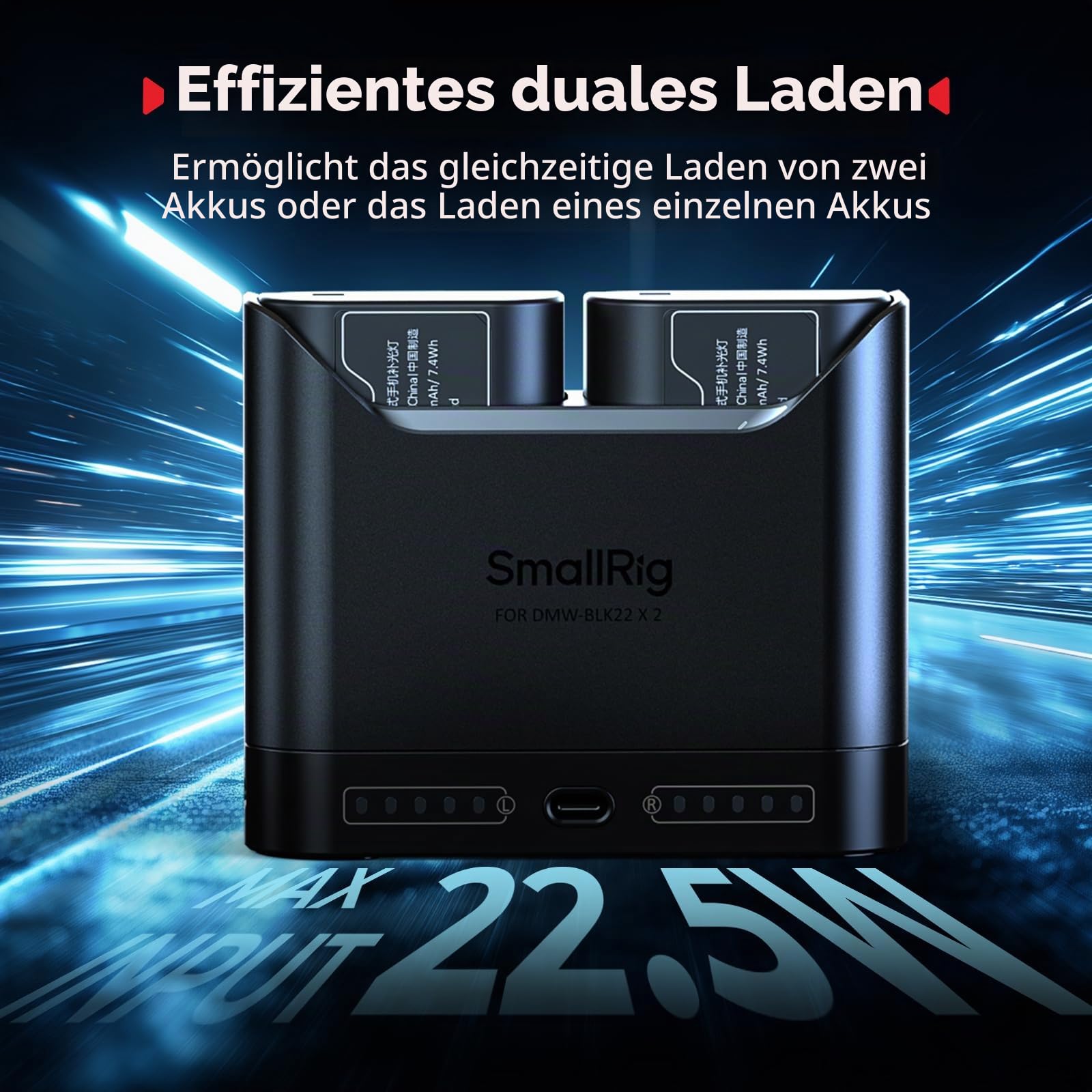 smallrig-dmw-blk22-akkuladeger-t-5492-dual-slot-22-5w-usb-c-f-r-panasonic-lumix image 2