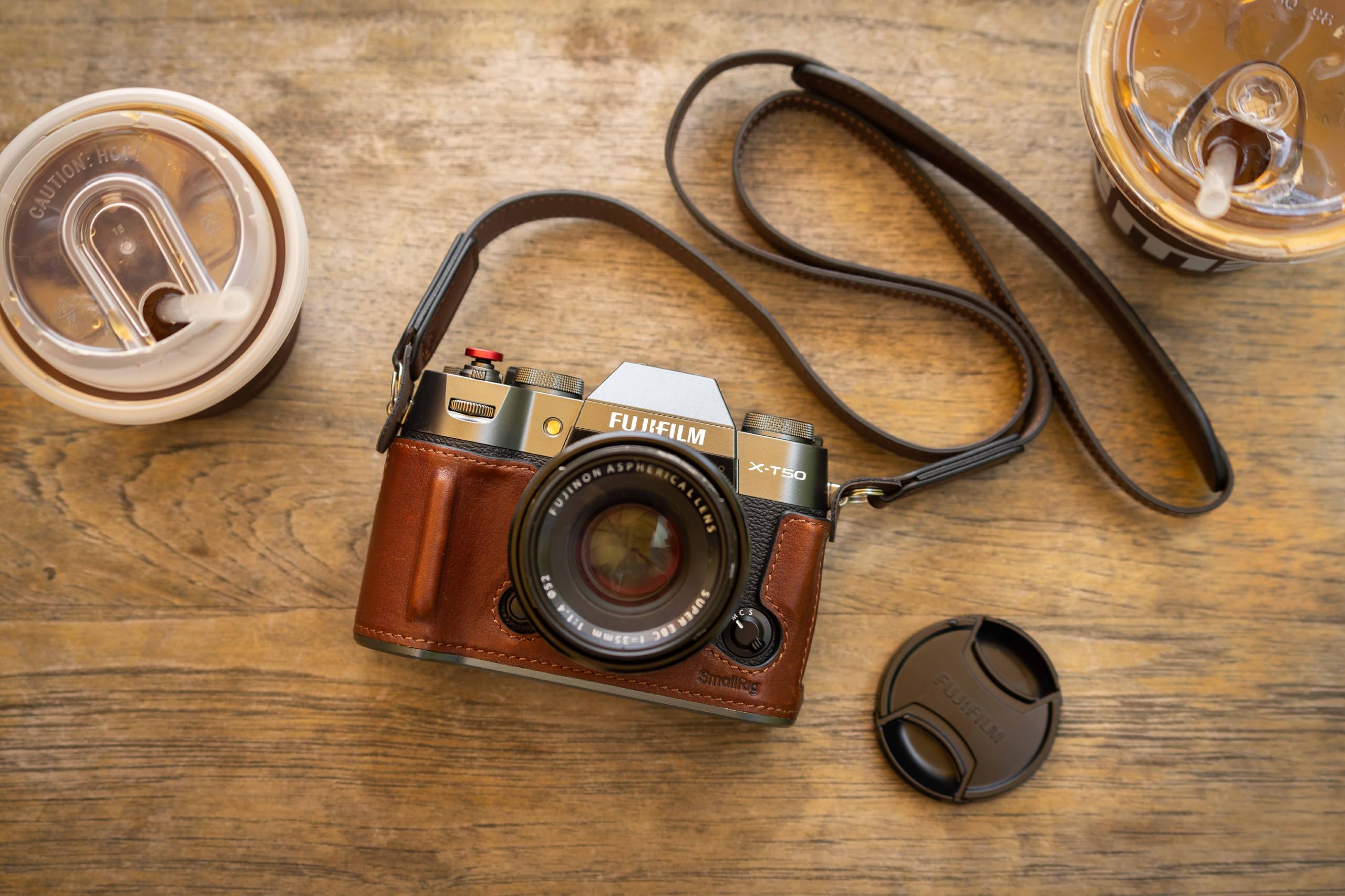 smallrig-4710-half-case-f-r-fujifilm-x-t50-halbleder-braun-gurt image 7