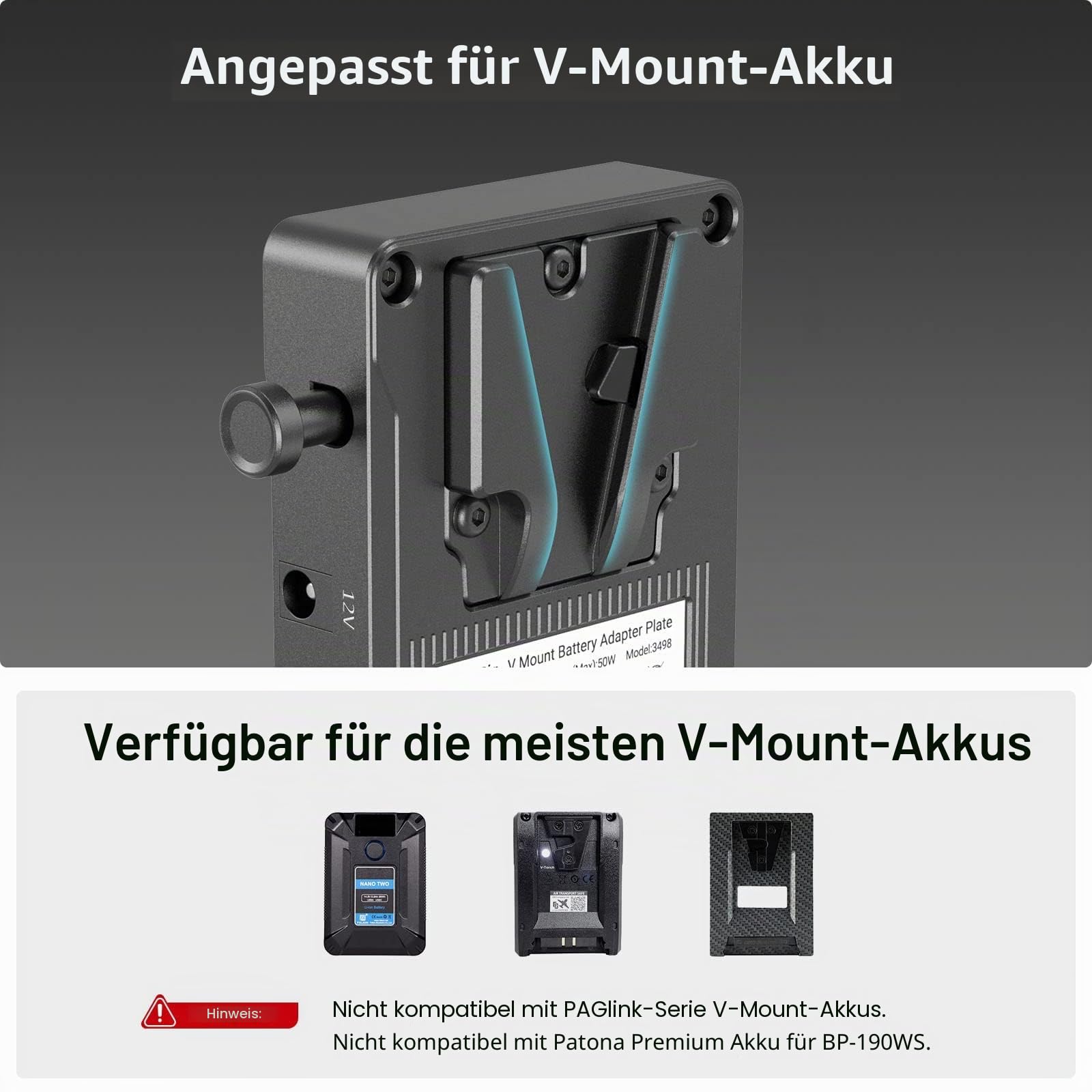 smallrig-v-mount-akkuplattenadapter-3498b-mit-dual-15-mm-stabklemme-f-r-sony-can image 2