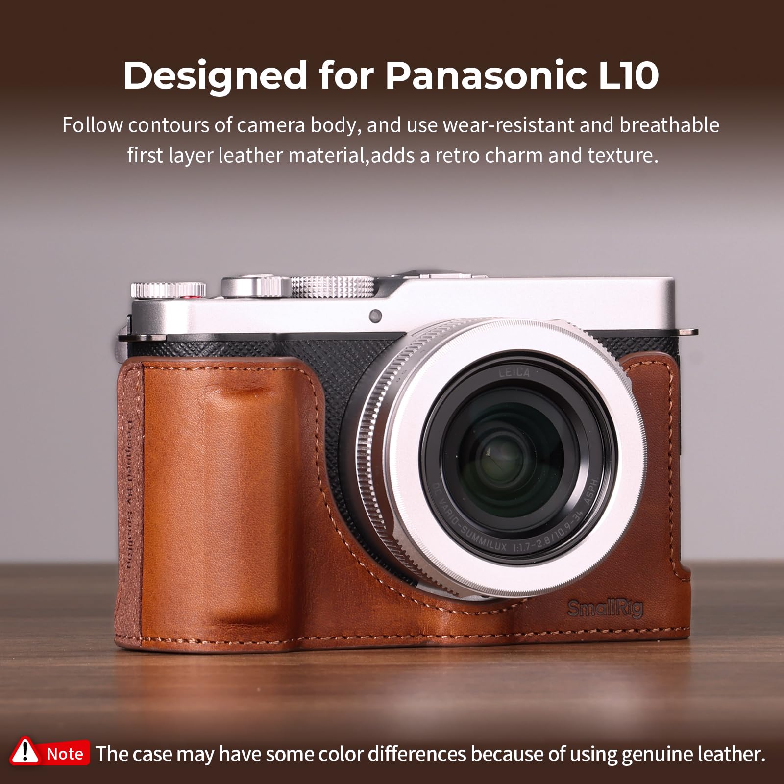 smallrig-halbtasche-aus-echtleder-f-r-panasonic-lumix-l10-mit-frontgriff-braun-5 image 2