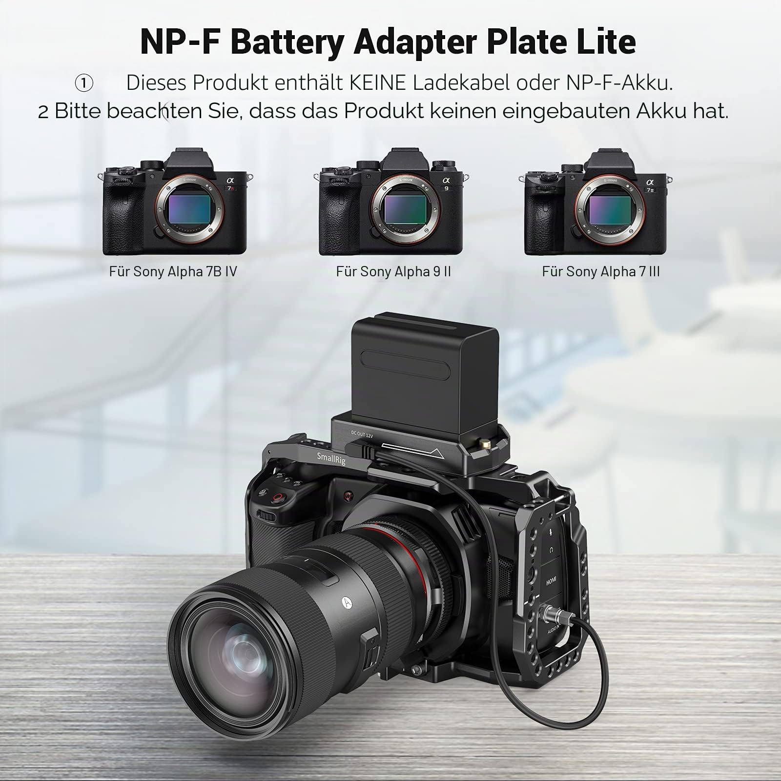 smallrig-3018-np-f-akku-adapterplatte-lite-12v-7-4v-dc-f-r-sony-bmpcc-gh5-z6-z7 image 2