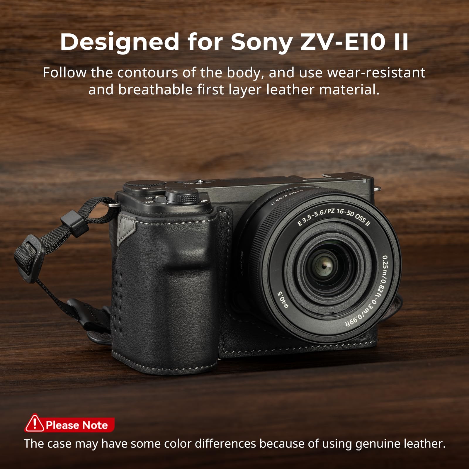 smallrig-kamera-ledertasche-4777-f-r-sony-zv-e10-ii-schwarz-mit-handschlaufe image 2