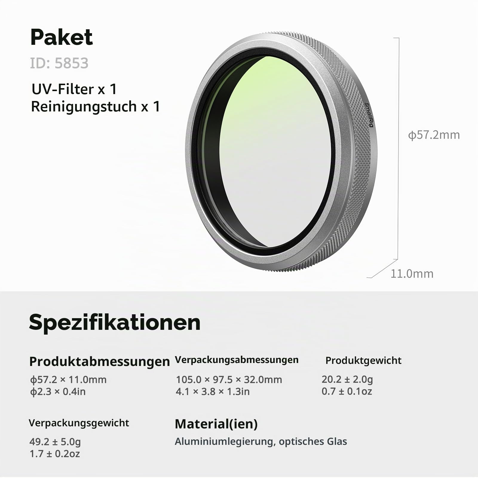 smallrig-5853-uv-filter-silber-f-r-fujifilm-x100vi-x100v-mit-99-transmission image 8