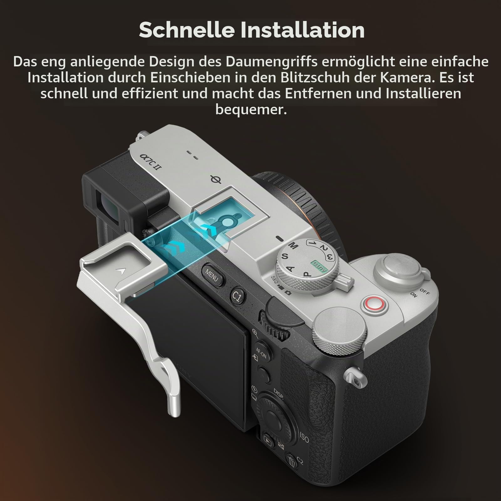 smallrig-4818-daumengriff-silber-f-r-sony-alpha-7c-7c-ii-7cr-mit-blitzschuh-8g image 3