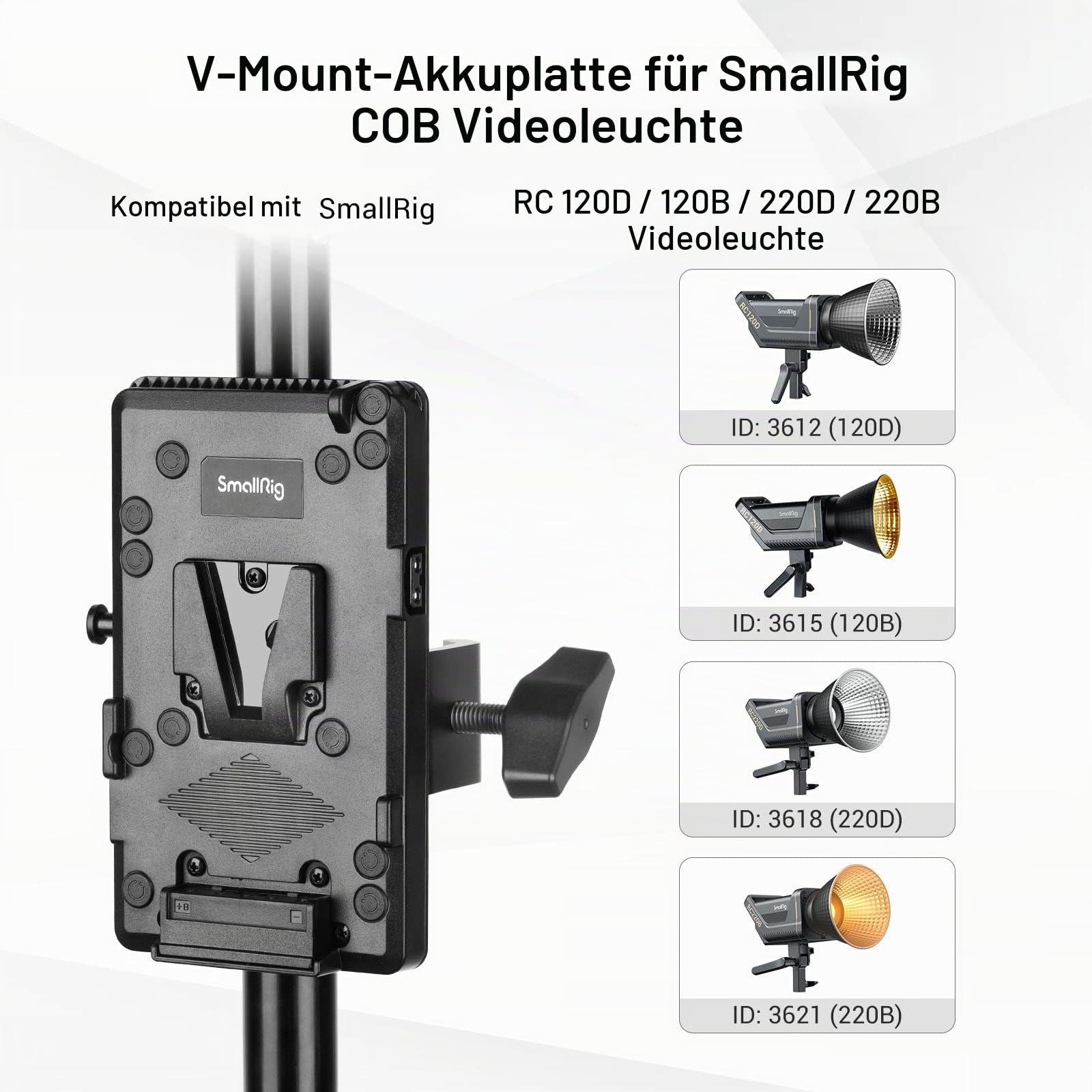 smallrig-3676-ra-v1-v-mount-batterieplatte-f-r-cob-leuchten-3615-3612-3618-3621 image 2