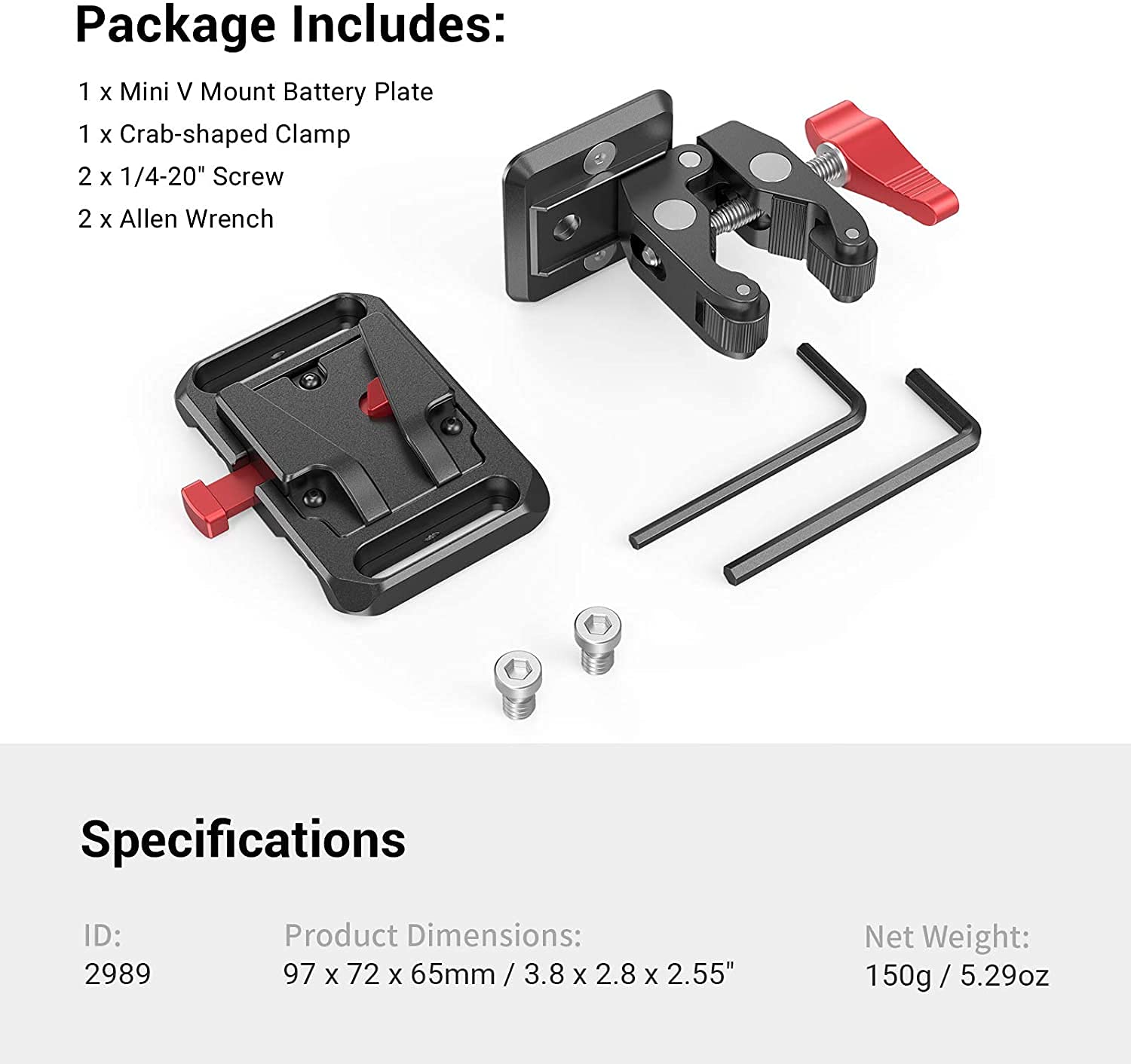 smallrig-2989-mini-v-mount-akku-platte-mit-super-klemme-f-r-15-30-mm image 7