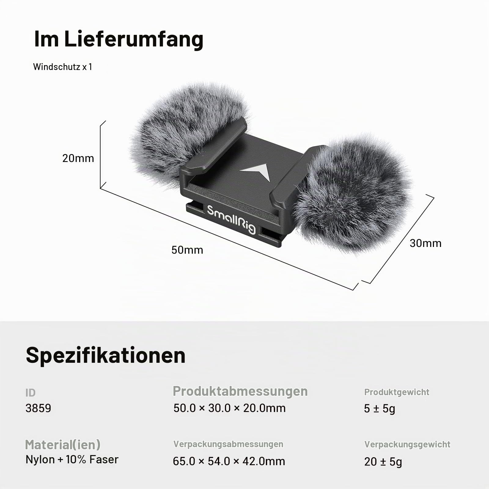 smallrig-3859-fell-windschutz-mit-cold-shoe-f-r-nikon-z30-sony-fx30-fx3 image 7