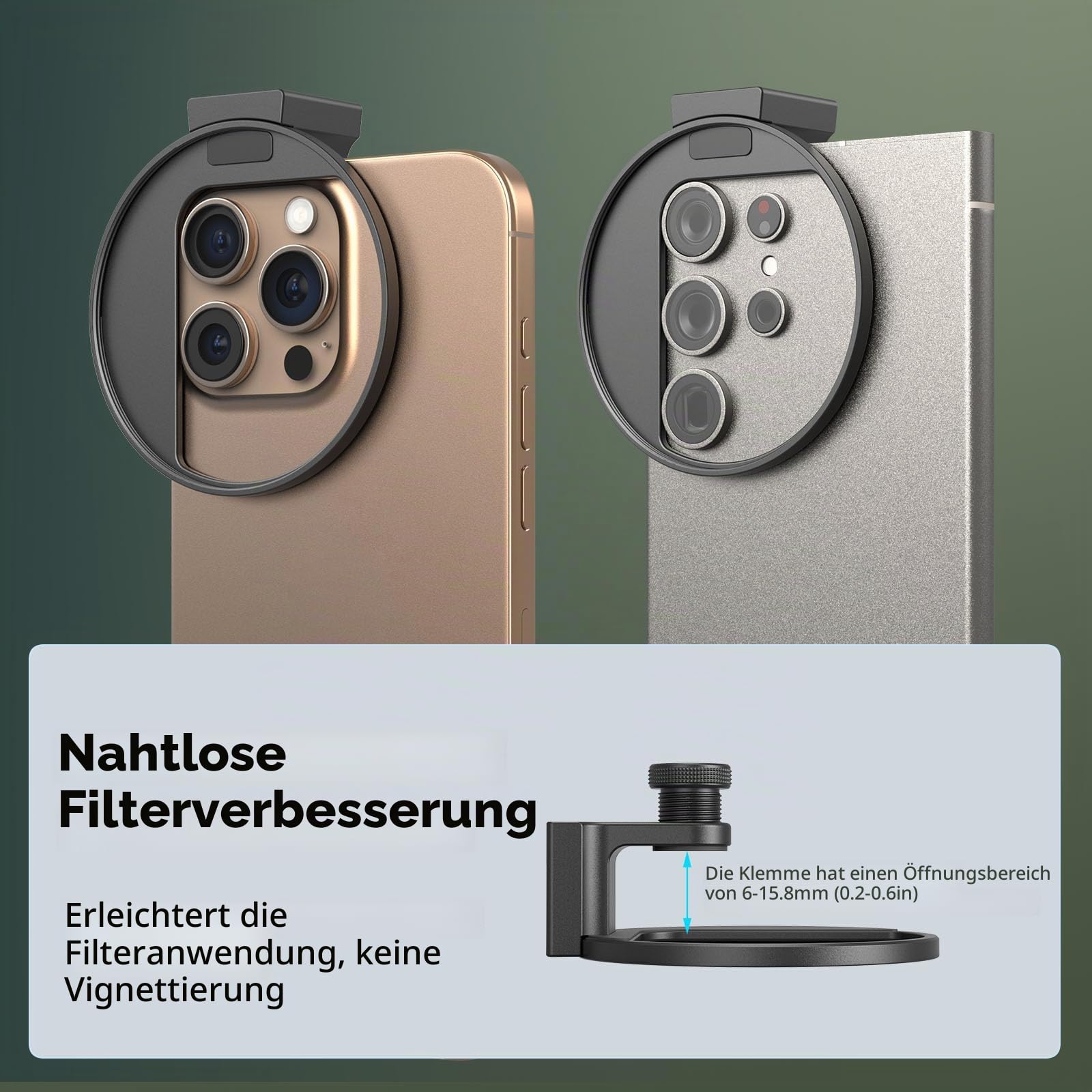smallrig-5174-universal-filteradapter-67mm-mit-klemme-und-blitzschuh-f-r-smartph image 2