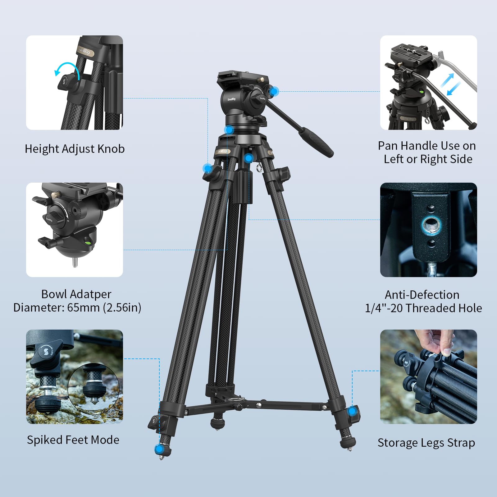 smallrig-ad-50-4685-videostativ-carbon-163-cm-mit-fluidkopf image 8