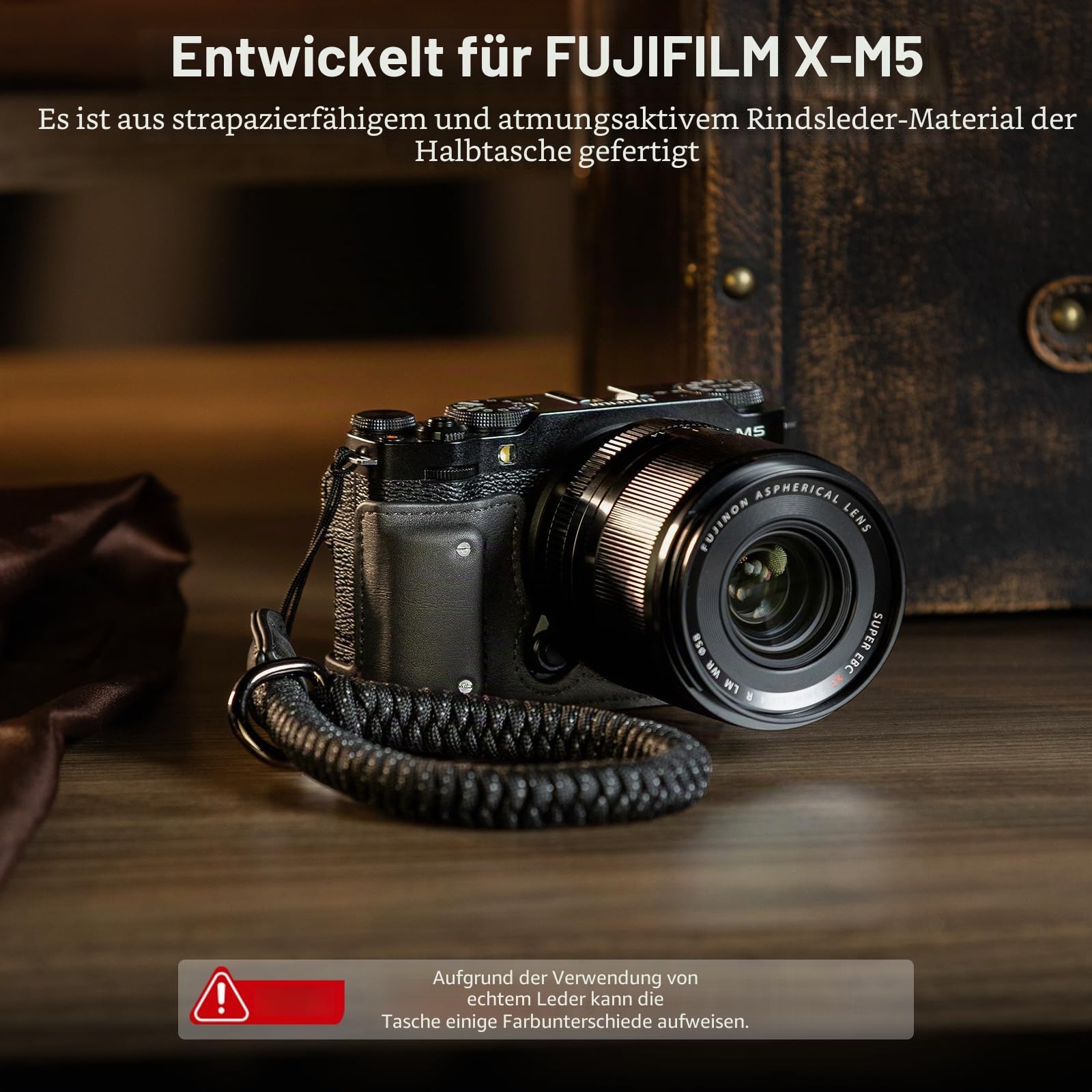 smallrig-4879-x-m5-leder-halbtasche-set-f-r-fujifilm-x-m5-echtleder-schwarz-mit- image 2